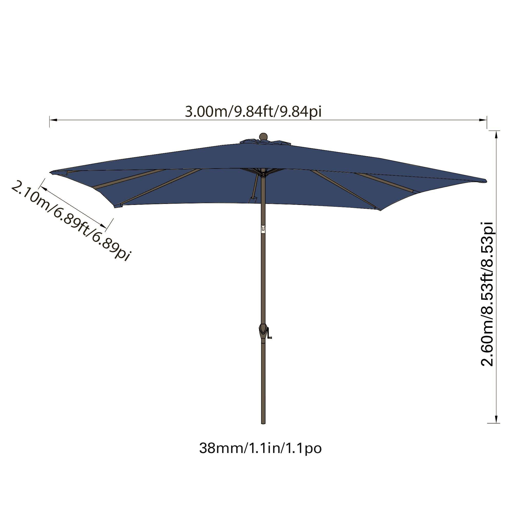 7'x10' Rectangle Market Umbrella