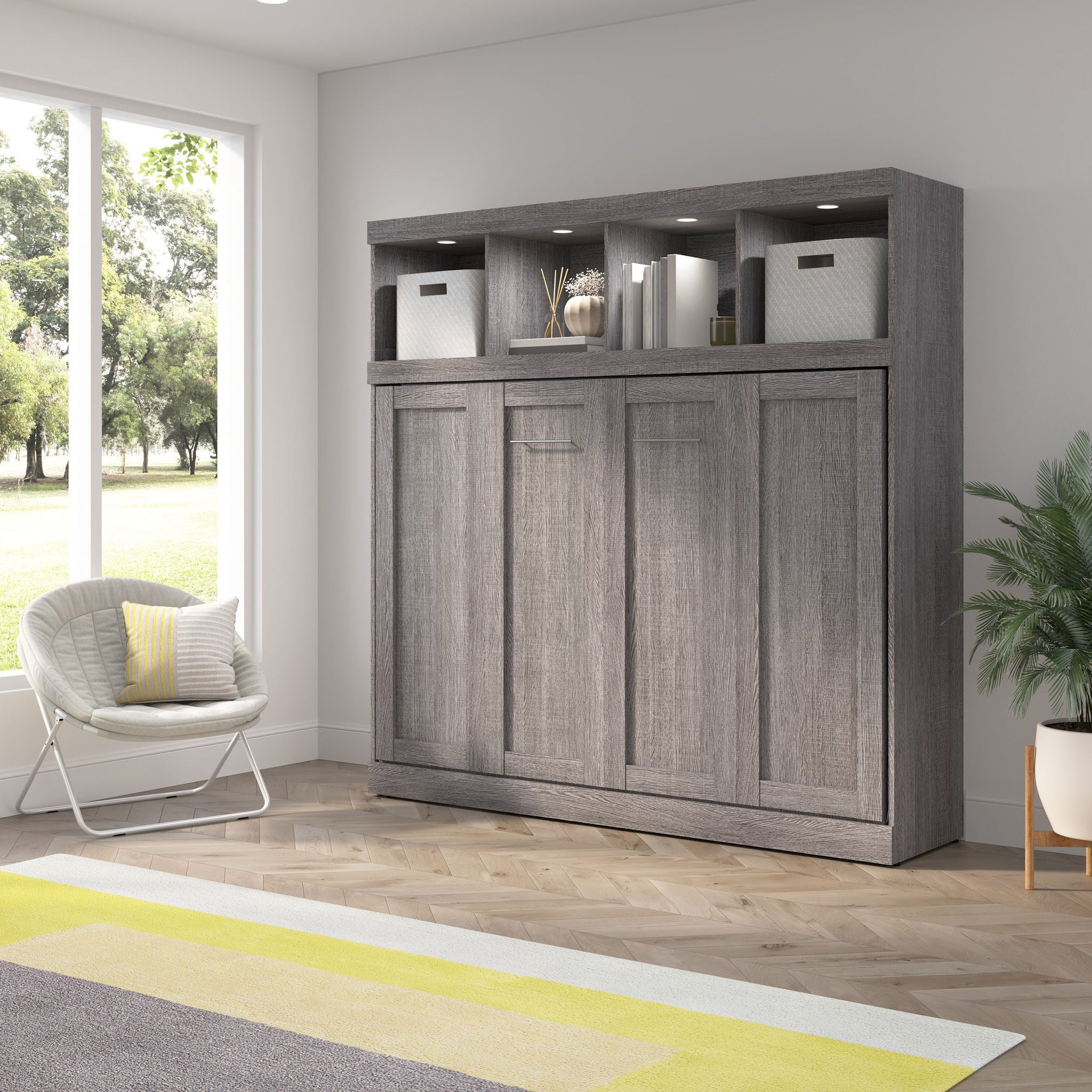 Oasis Horizontal Murphy Bed with Overhead Storage, Full Size
