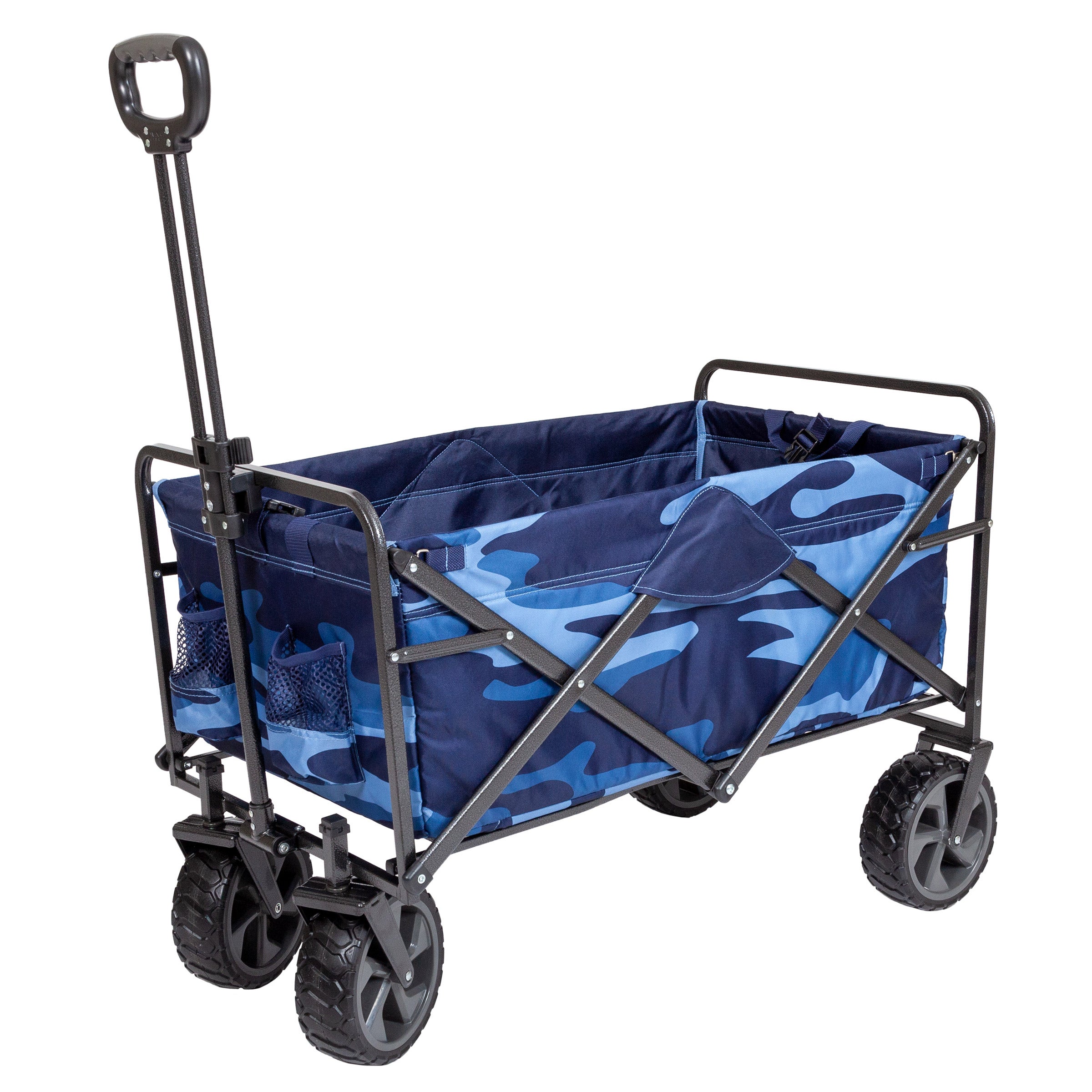 Mac Sports Folding Wagon with Cargo Net, Blue Camouflage