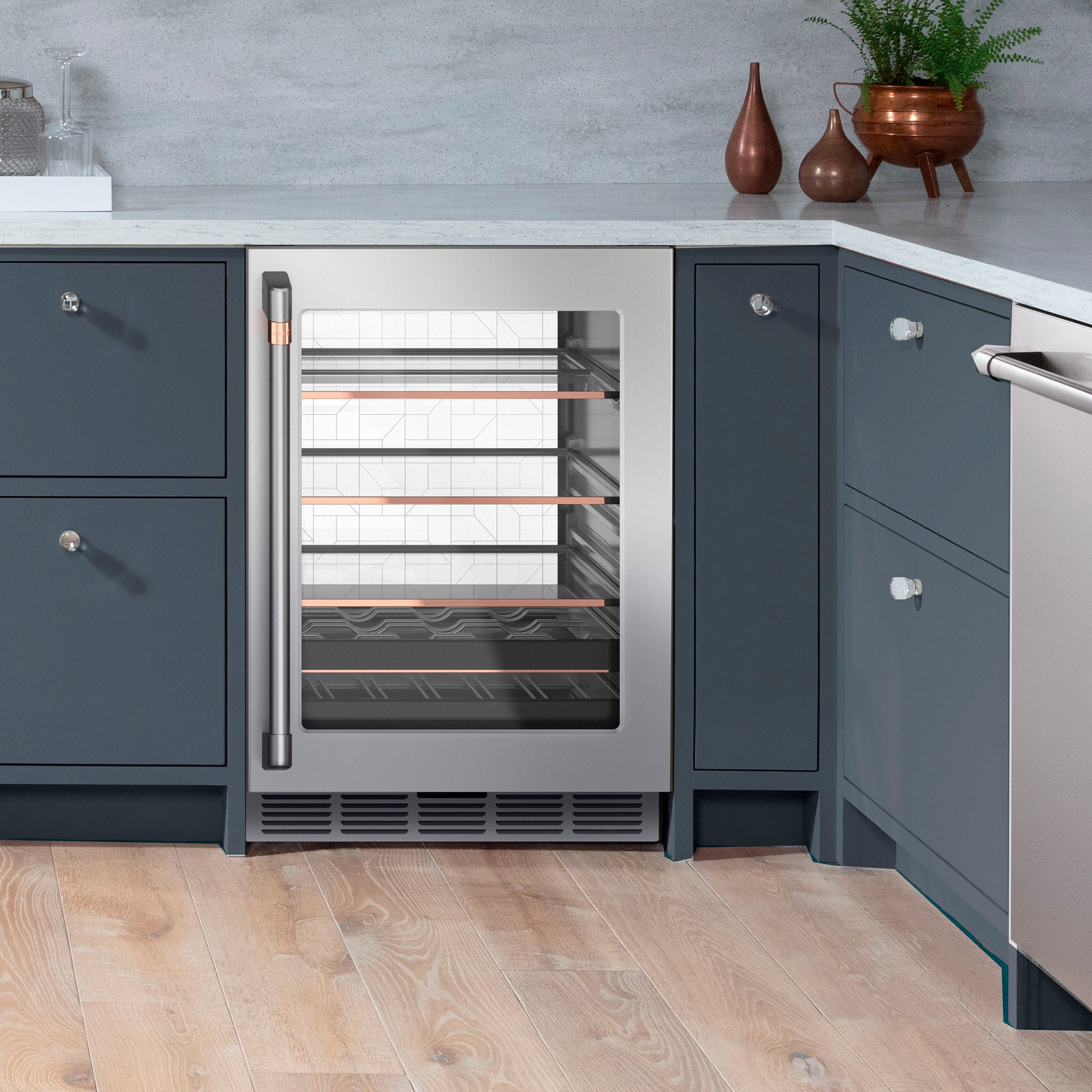 Café 5.1 cu. ft. Built-In Beverage Center, 14 Bottles or 126 Cans, with Magnum Bottle Storage, LED Light Wall, WiFi