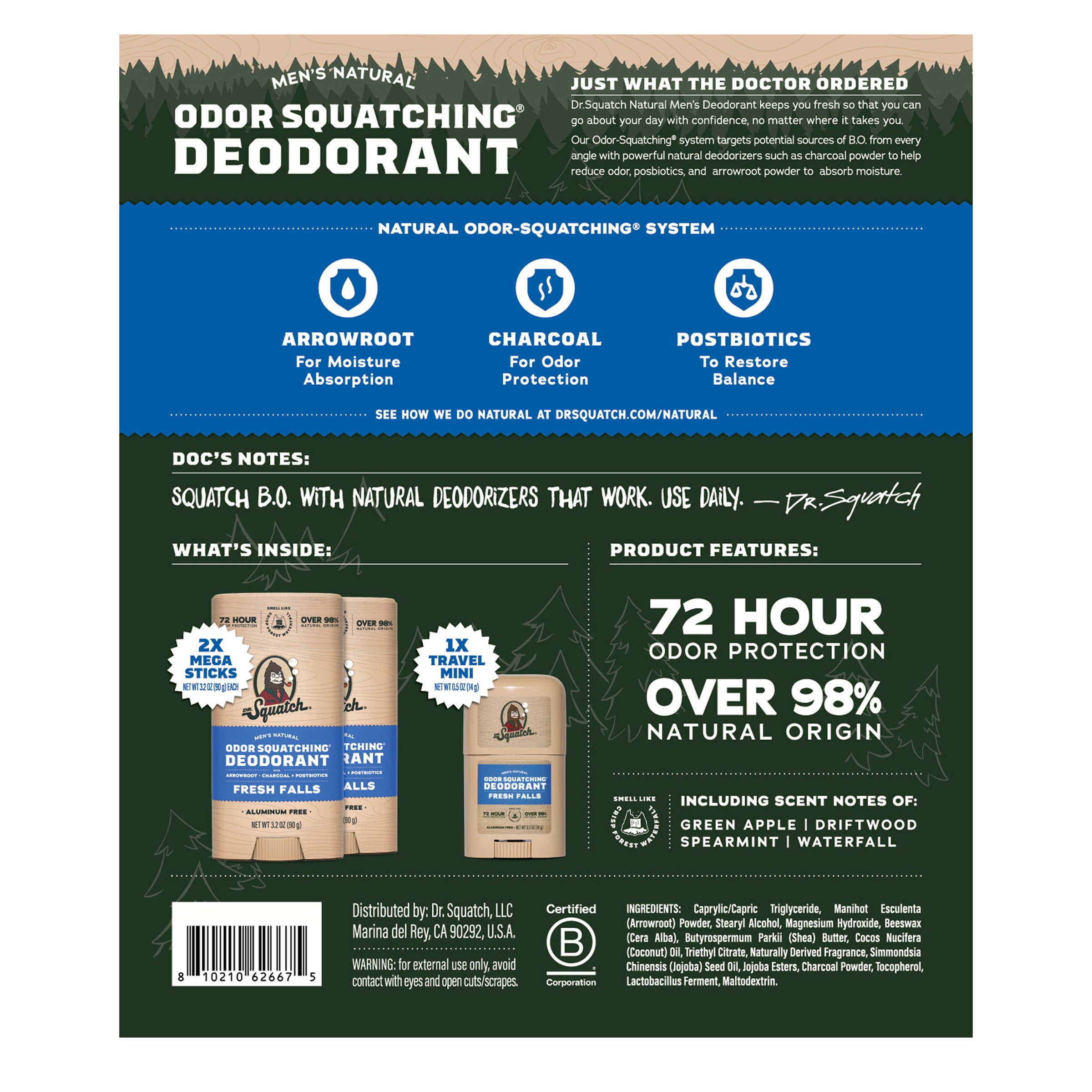 Dr. Squatch Fresh Falls Stick Deodorant Set