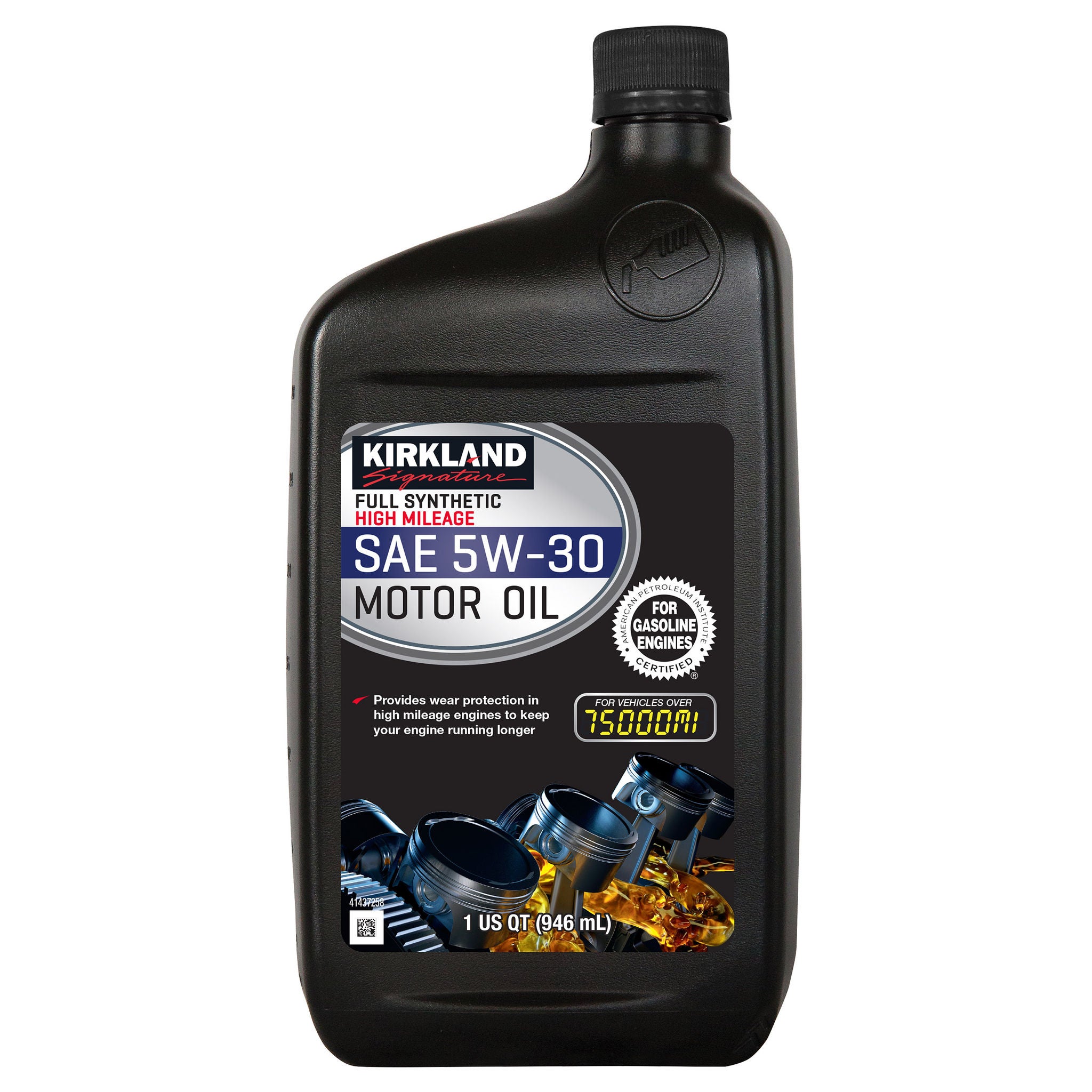 Kirkland Signature 5W-30 High Mileage Full Synthetic Motor Oil 1-Quart, 12-Pack