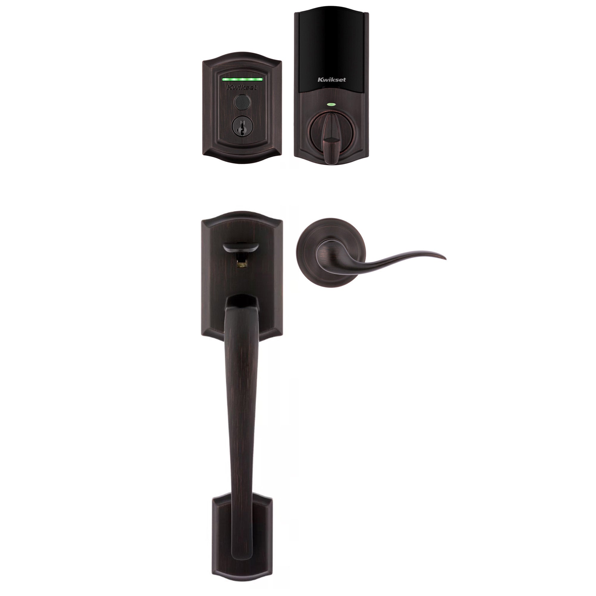 Kwikset Halo Touch WiFi Deadbolt with Prescott Entry Door Handleset