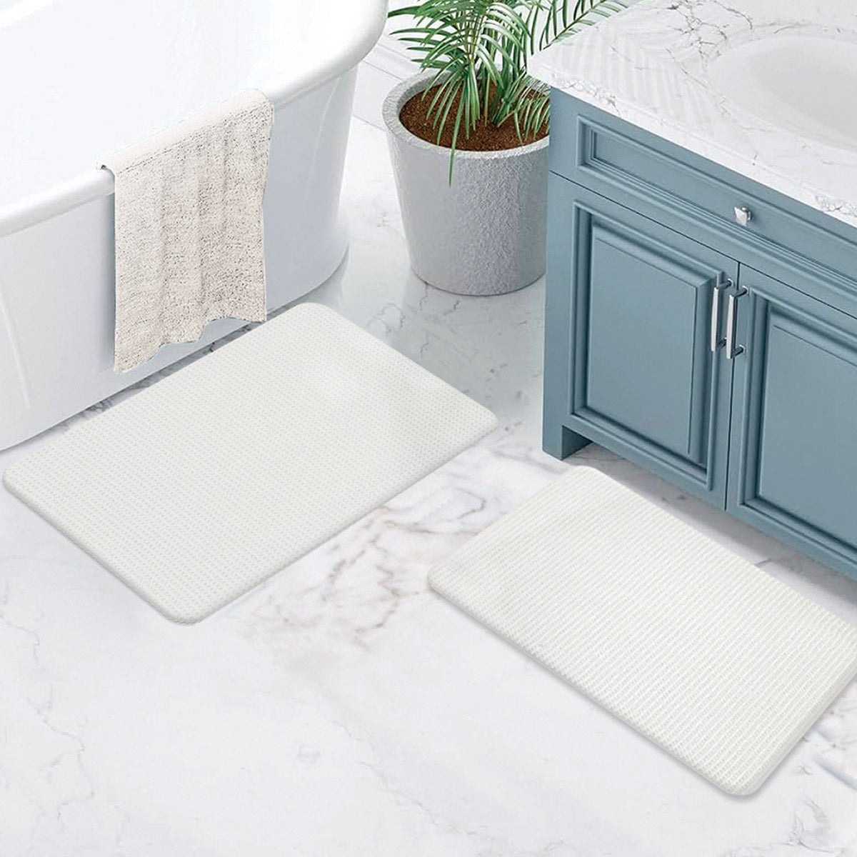 Mineral Spring Cotton Memory Foam 2-piece Bath Mat Set