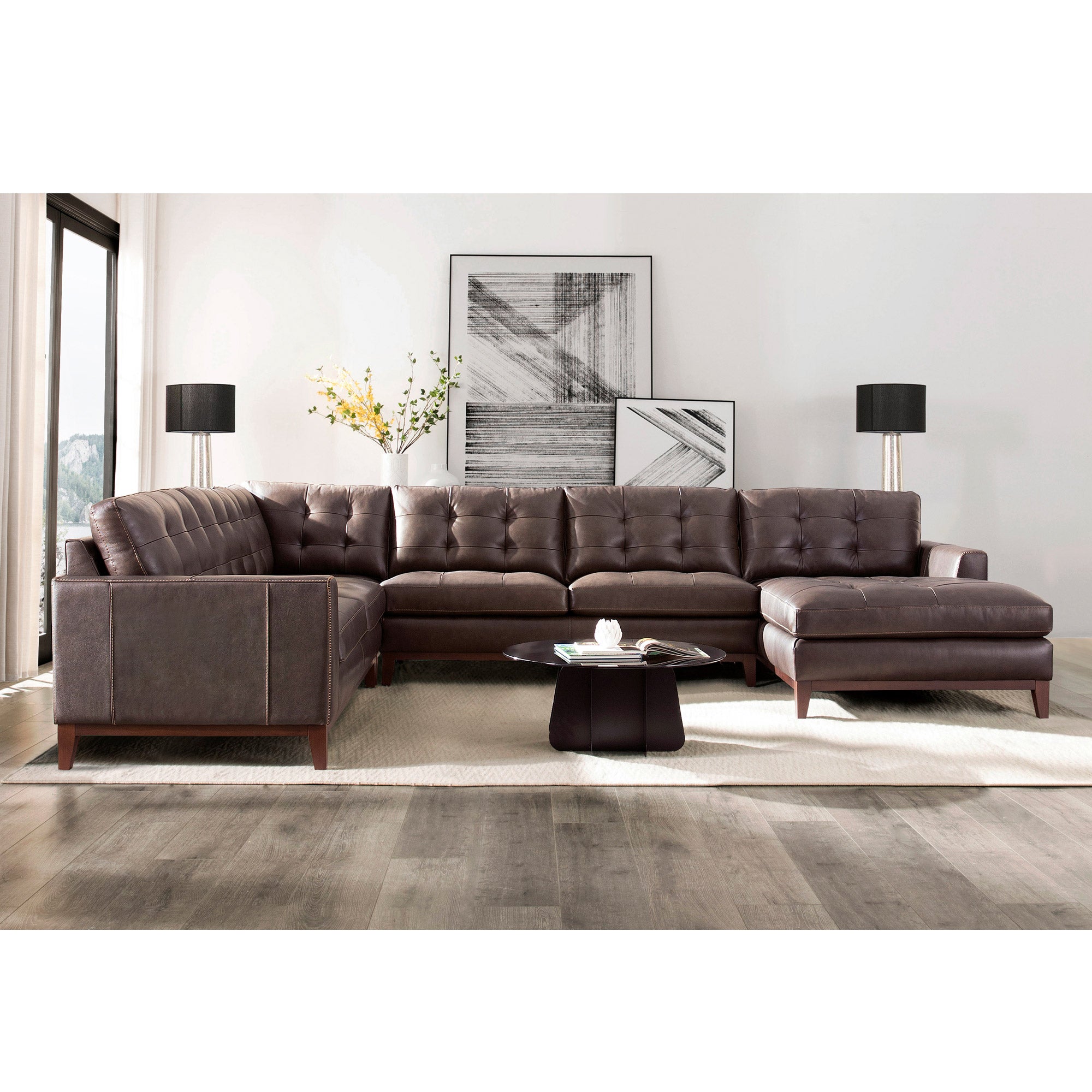Aquarius 4-piece Leather Sectional
