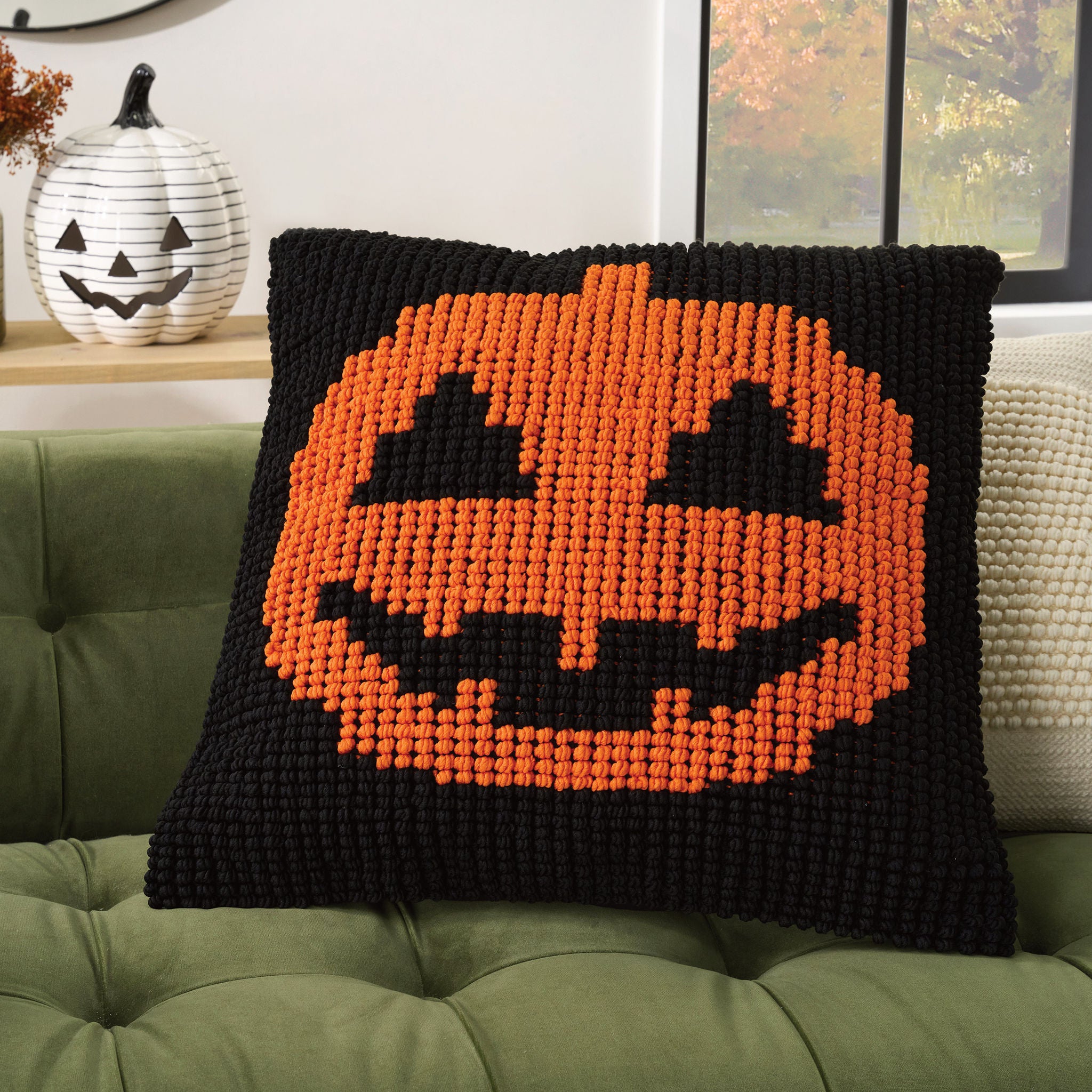 Mina Victory Loop Halloween Pillow, 22” x 22"