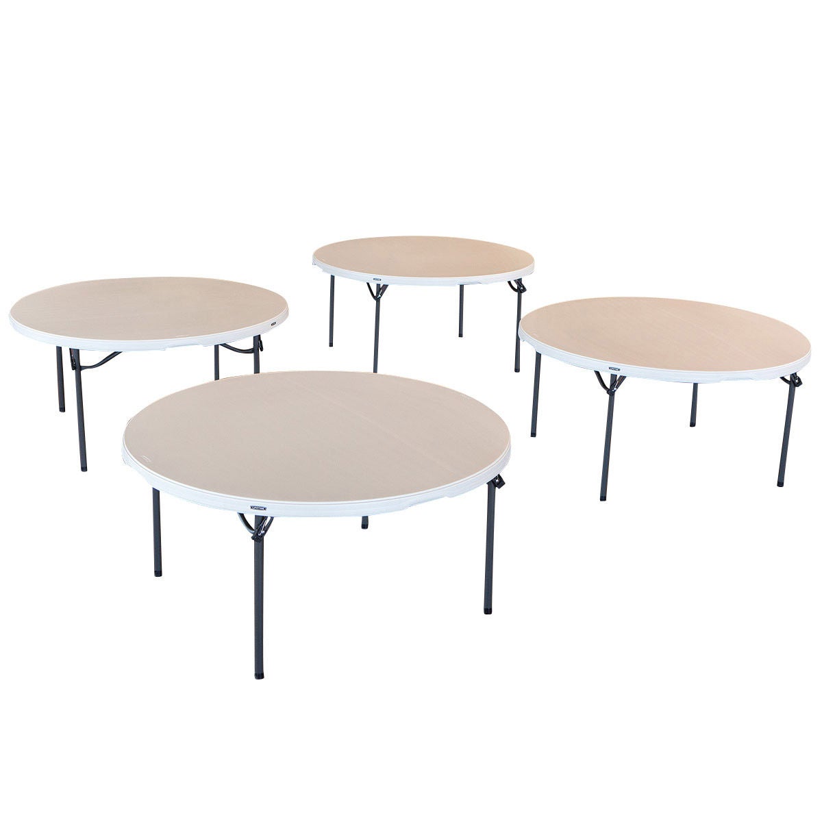 Lifetime 60" Round Table, White or Beige, 4-Pack