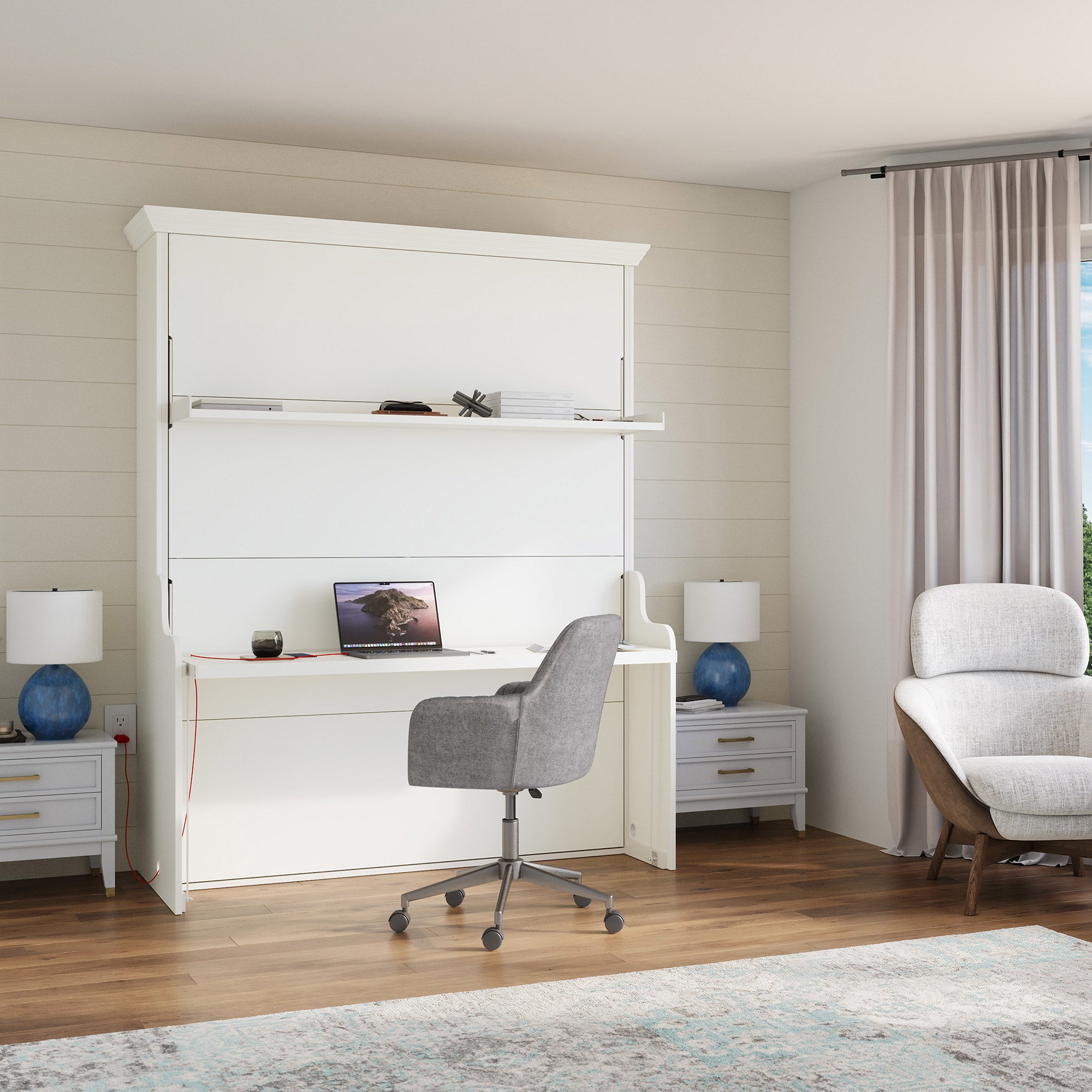 Adelaide Portrait Murphy Bed with Desk and Shelf
