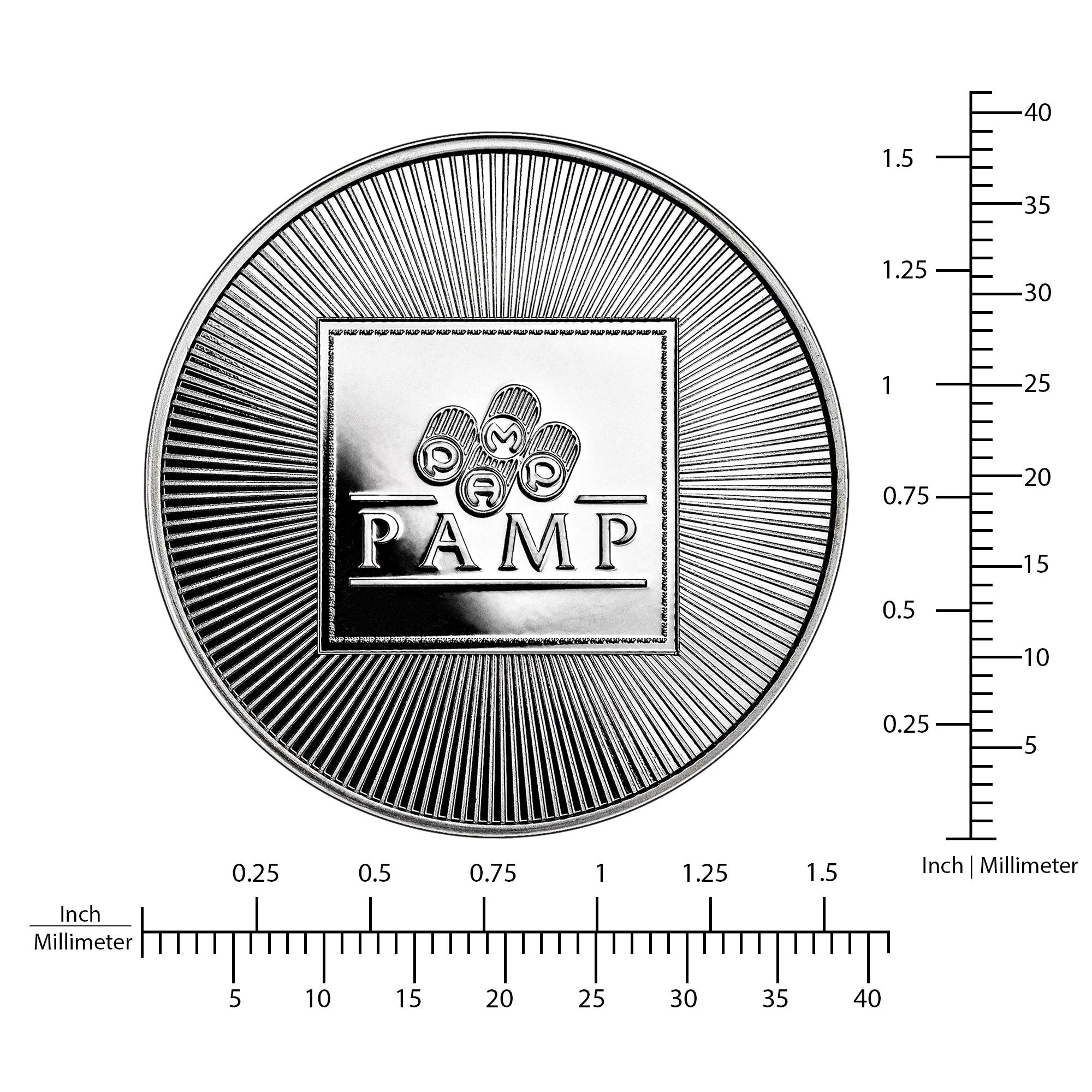 1 oz PAMP USA Silver Round, 20-count