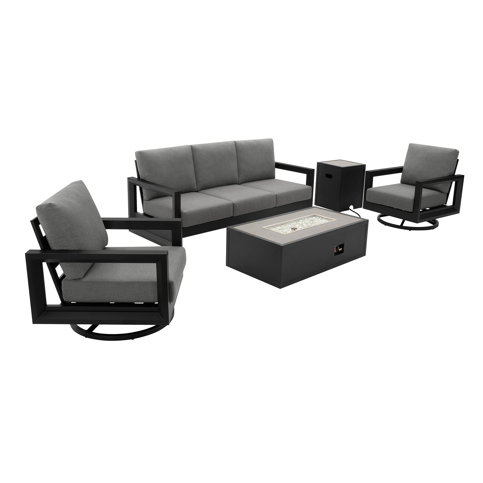 Henredon Trego 5-piece Fire Outdoor Patio Seating Set