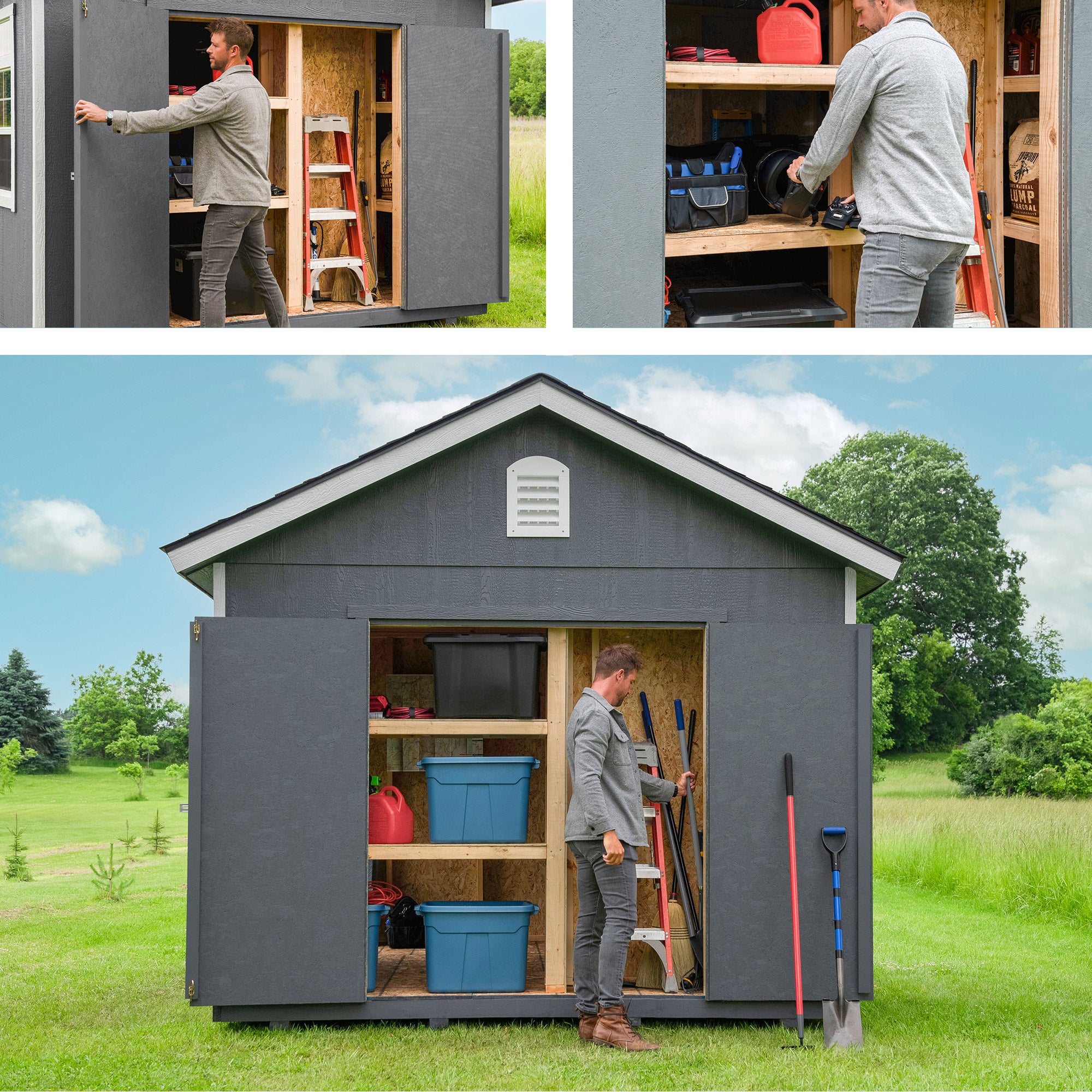 Yardline Easemont 10' x 12' Wood Shed with Quick Access Storage - Do It Yourself Assembly
