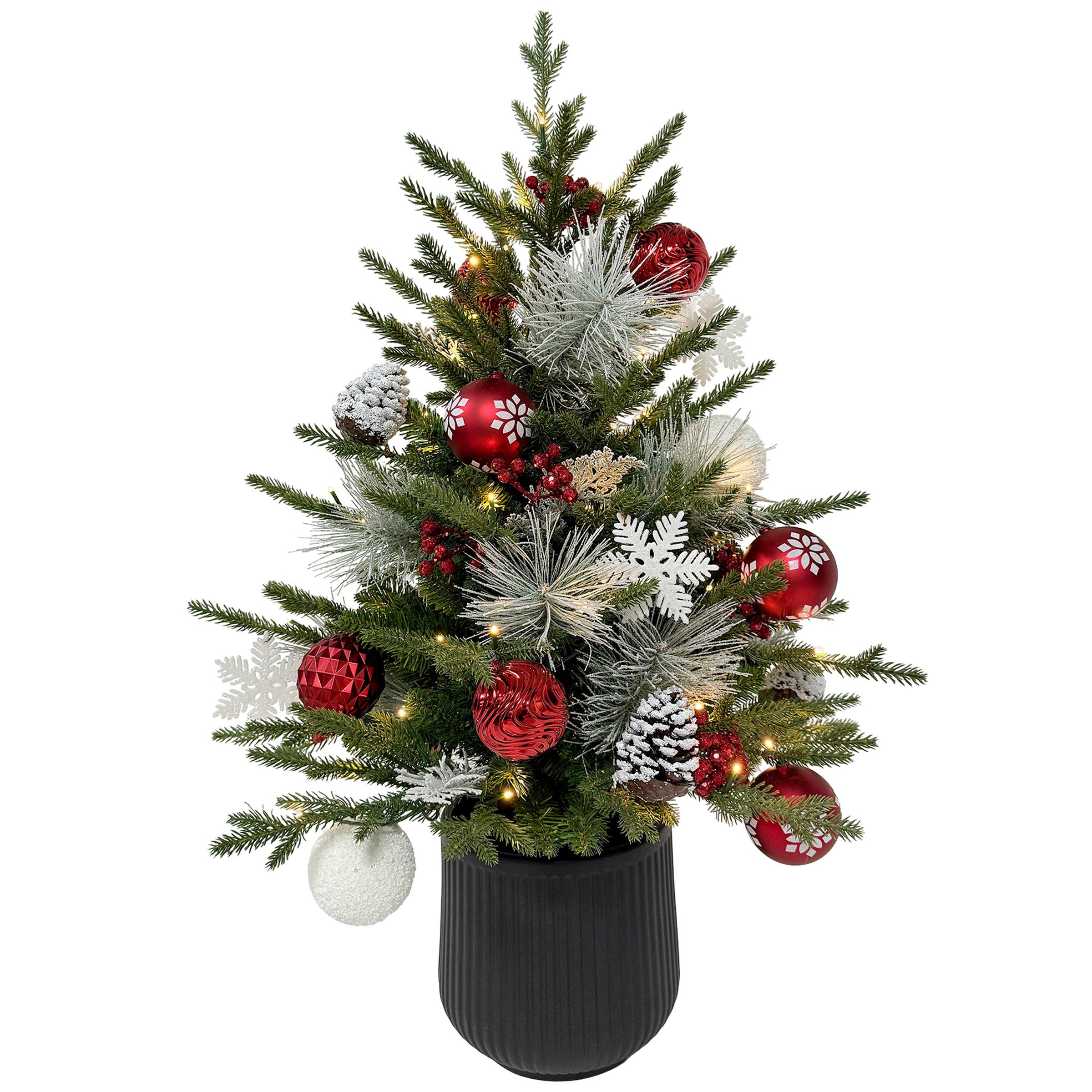 36" Pre-Lit LED with Twinkle Mixed Pine Decorated Artificial Tree
