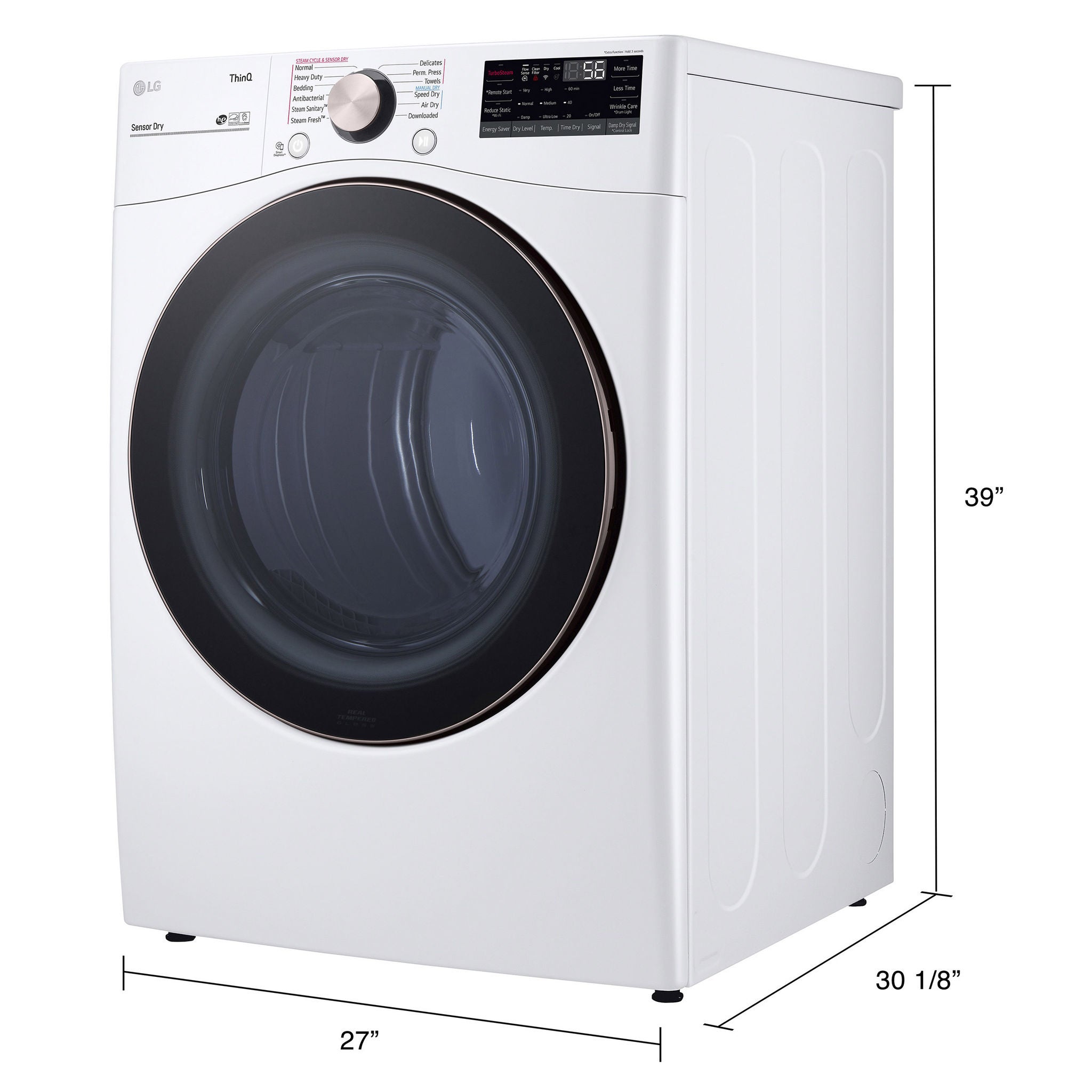 LG 7.4 cu. ft. Ultra Large Capacity Smart Wi-Fi Enabled Front Load ELECTRIC Dryer with TurboSteam and Built-In Intelligence