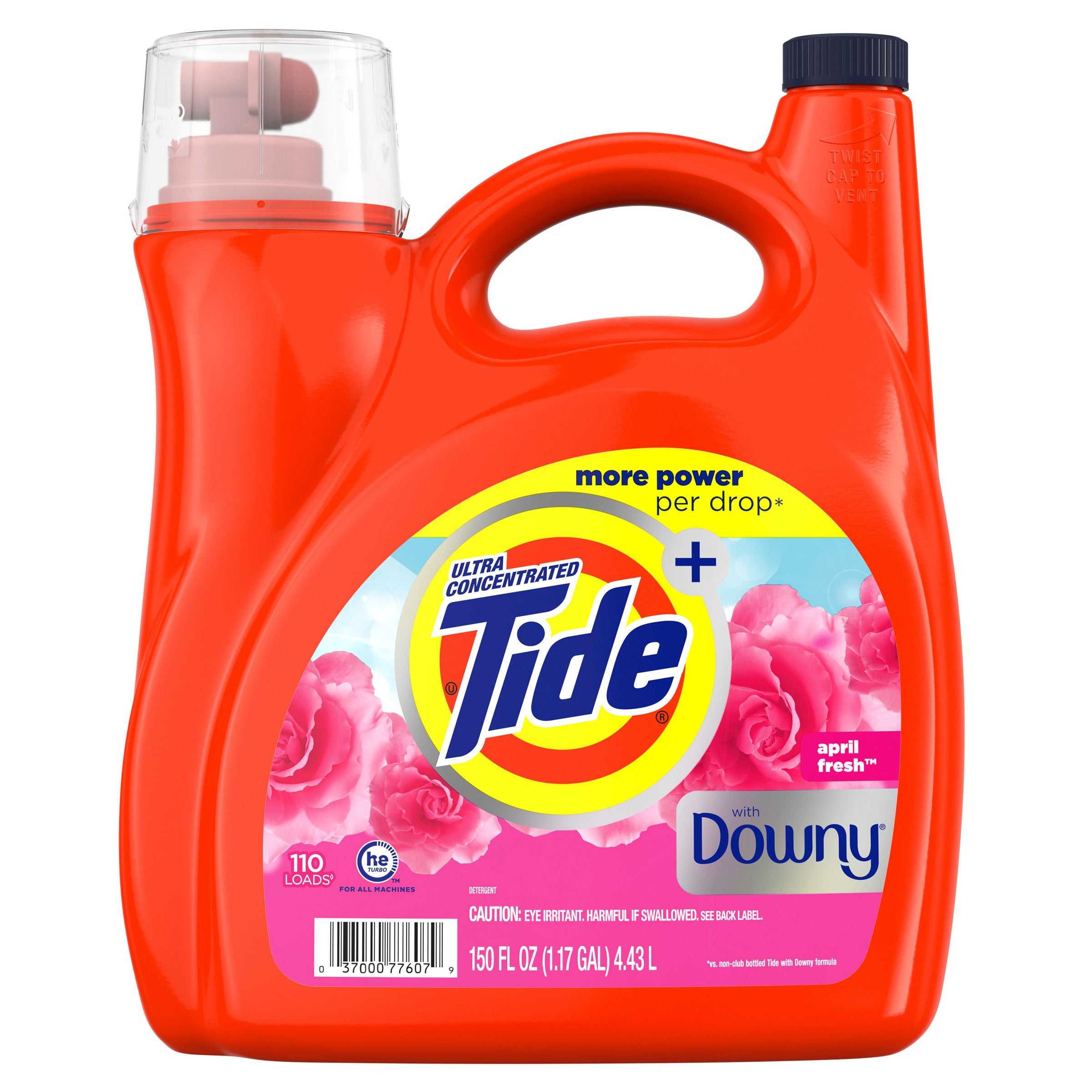 Tide Ultra Concentrated with Downy HE Liquid Laundry Detergent, April Fresh, 110 loads, 150 fl oz