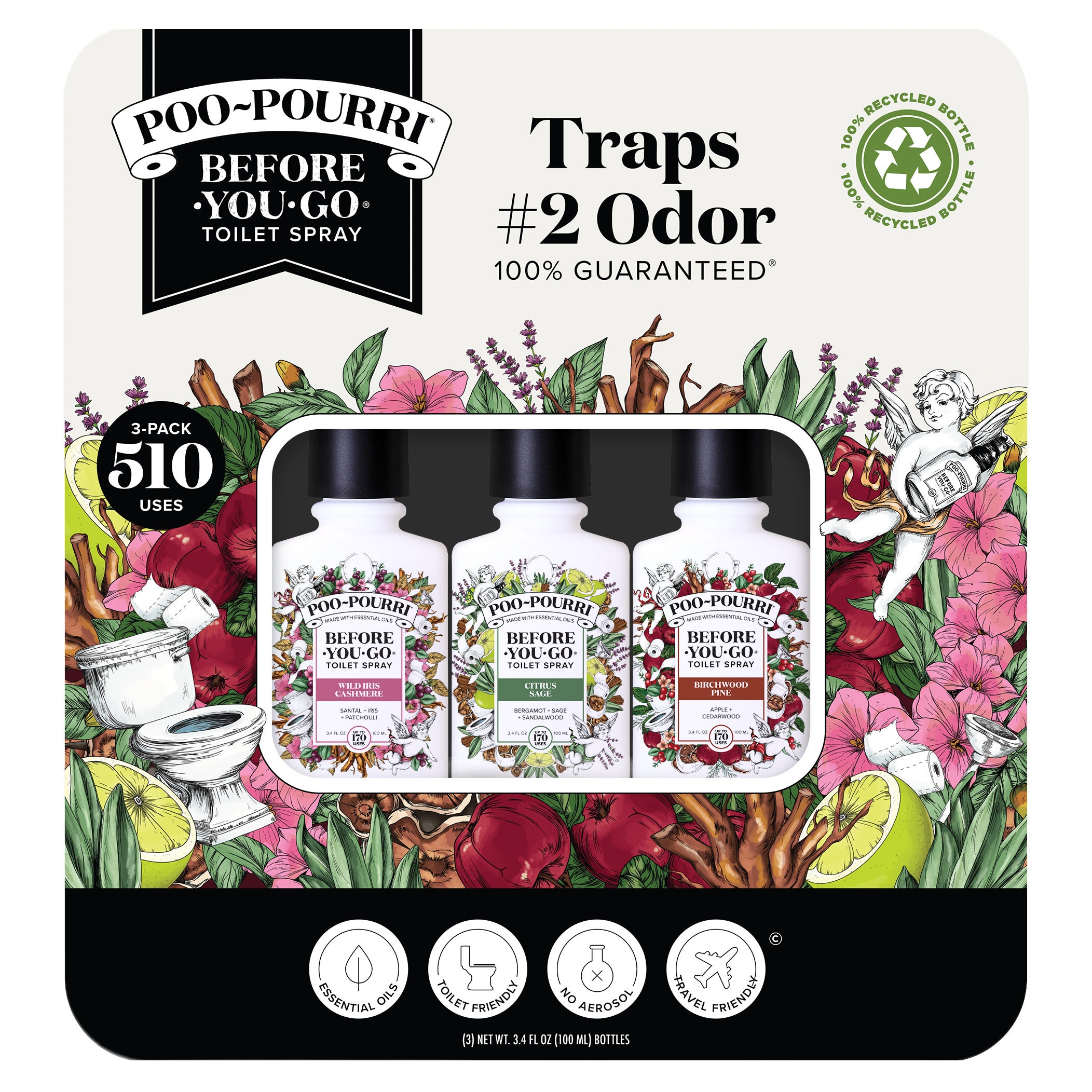 Poo-Pourri Toilet Spray Variety Pack, 3.4 fl oz, 3-count