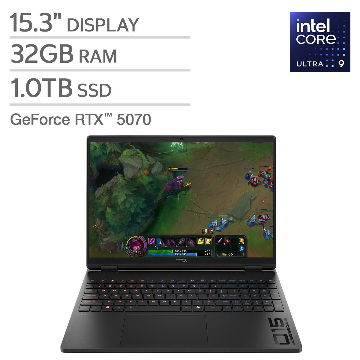 HP HyperX OMEN 15.3" Gaming Laptop - Intel Core Ultra 9 275HX - GeForce RTX 5070 - 2.5K (2560 x 1600) 180Hz - 32GB RAM - 1TB SSD - Windows 11 Home.