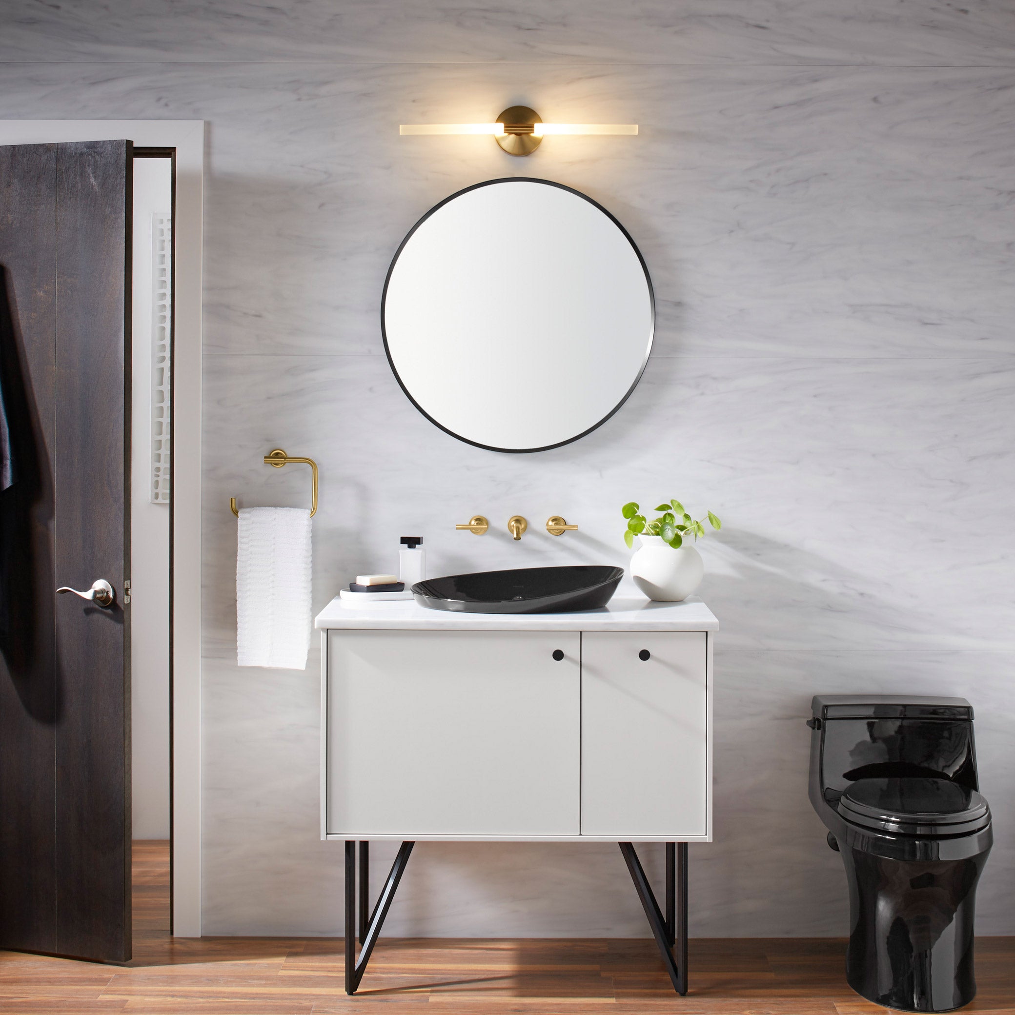 Kohler Orime 28" Round Framed Mirror