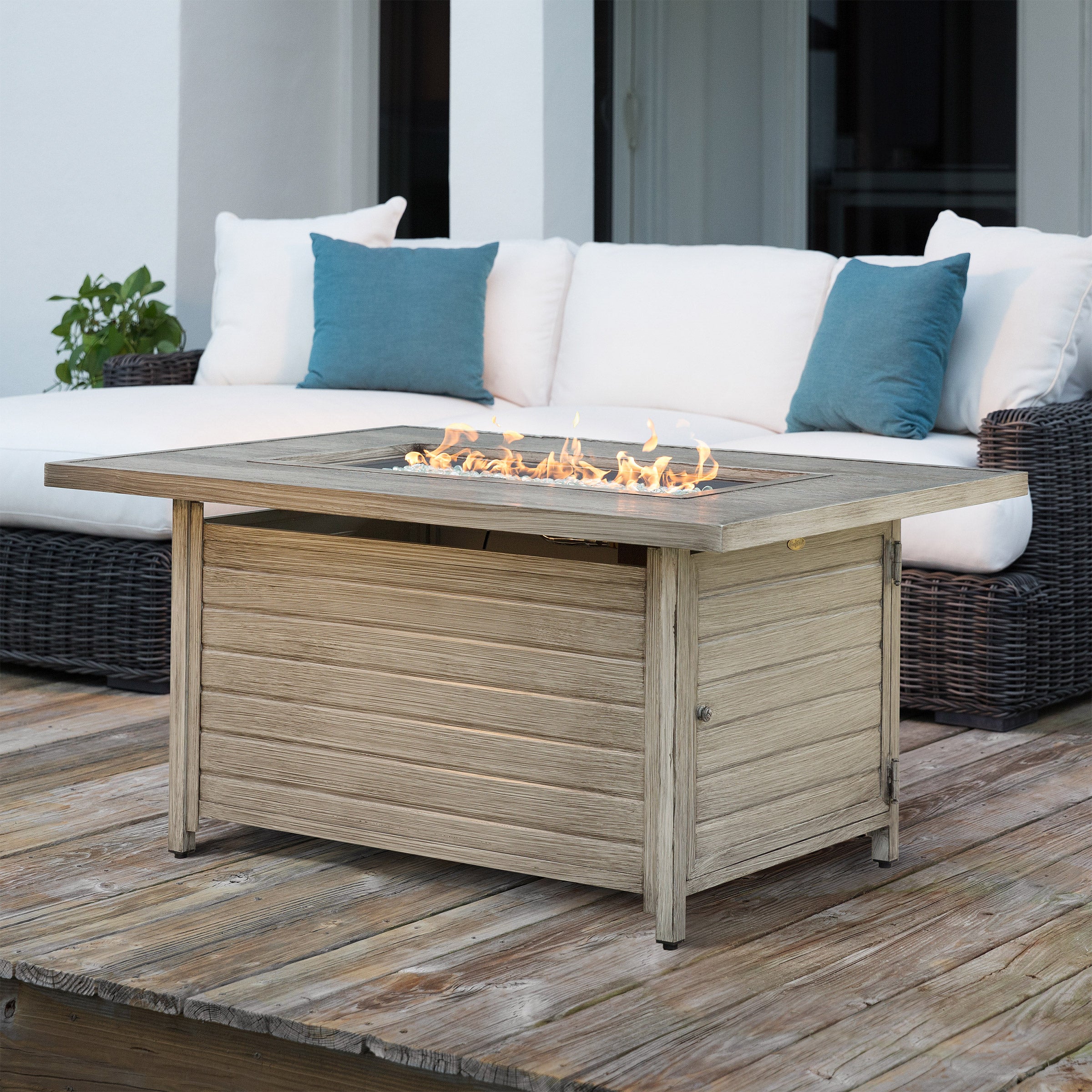 Sawyer Rectangular Aluminum Propane Gas Fire Pit