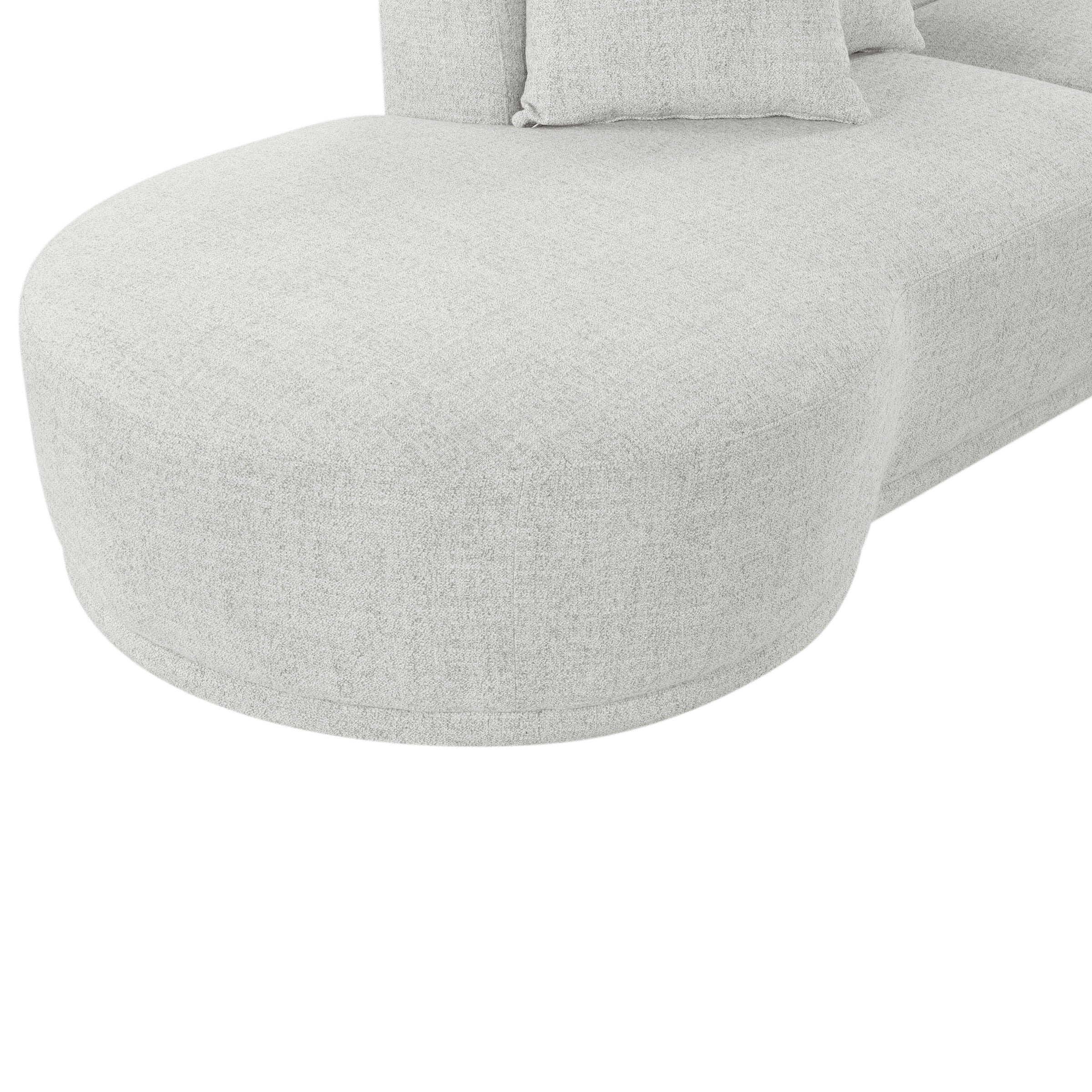 Perkins 3-piece Fabric Sectional, Light Gray