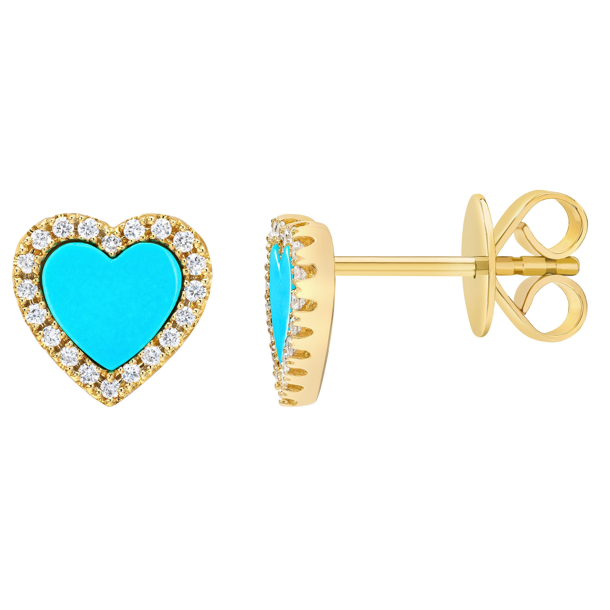 Gemstone and Diamond 14kt Yellow Gold Earrings
