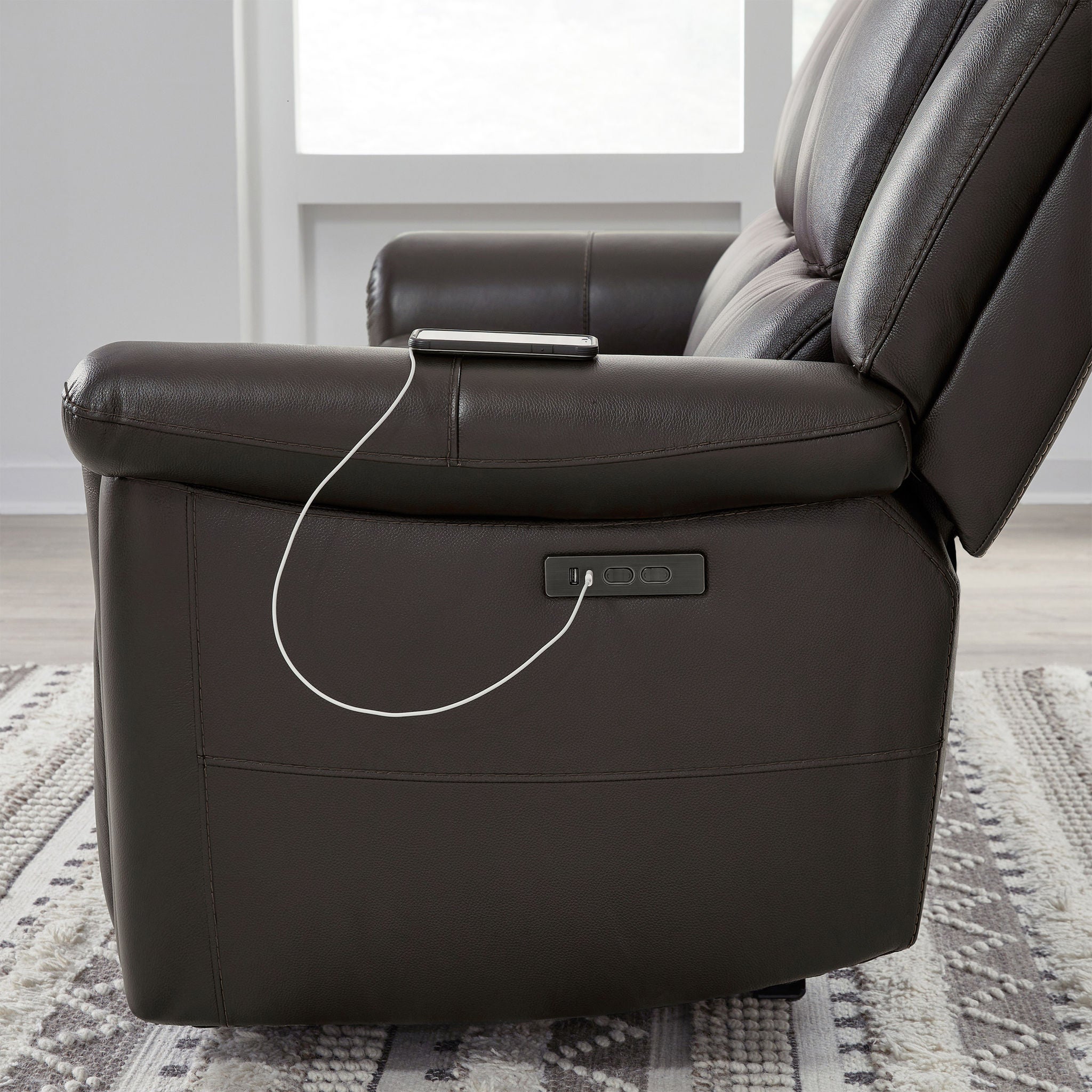 Alba Leather Power Reclining Sofa with Power Headrests