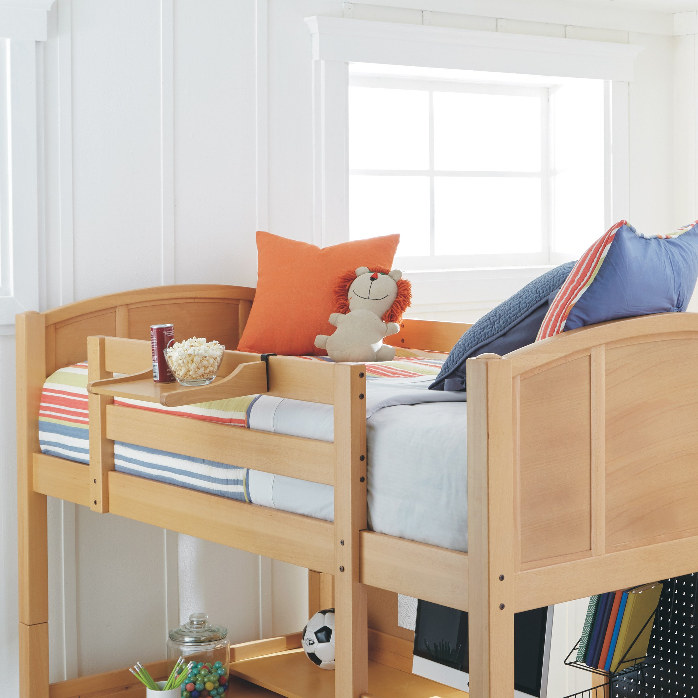 Radia Twin Study Loft Bed, Natural