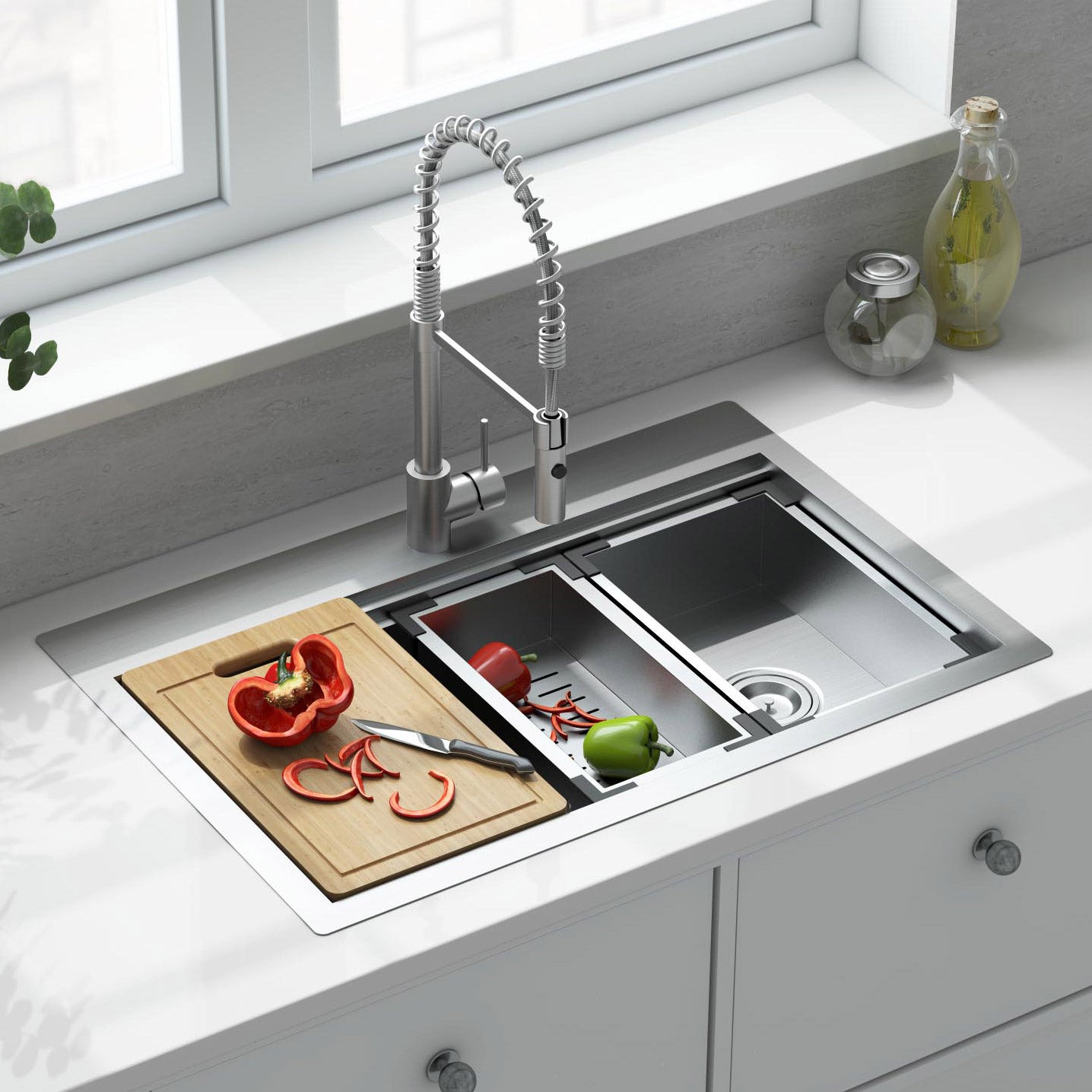 American Standard Chive Workstation Sink with Accessories