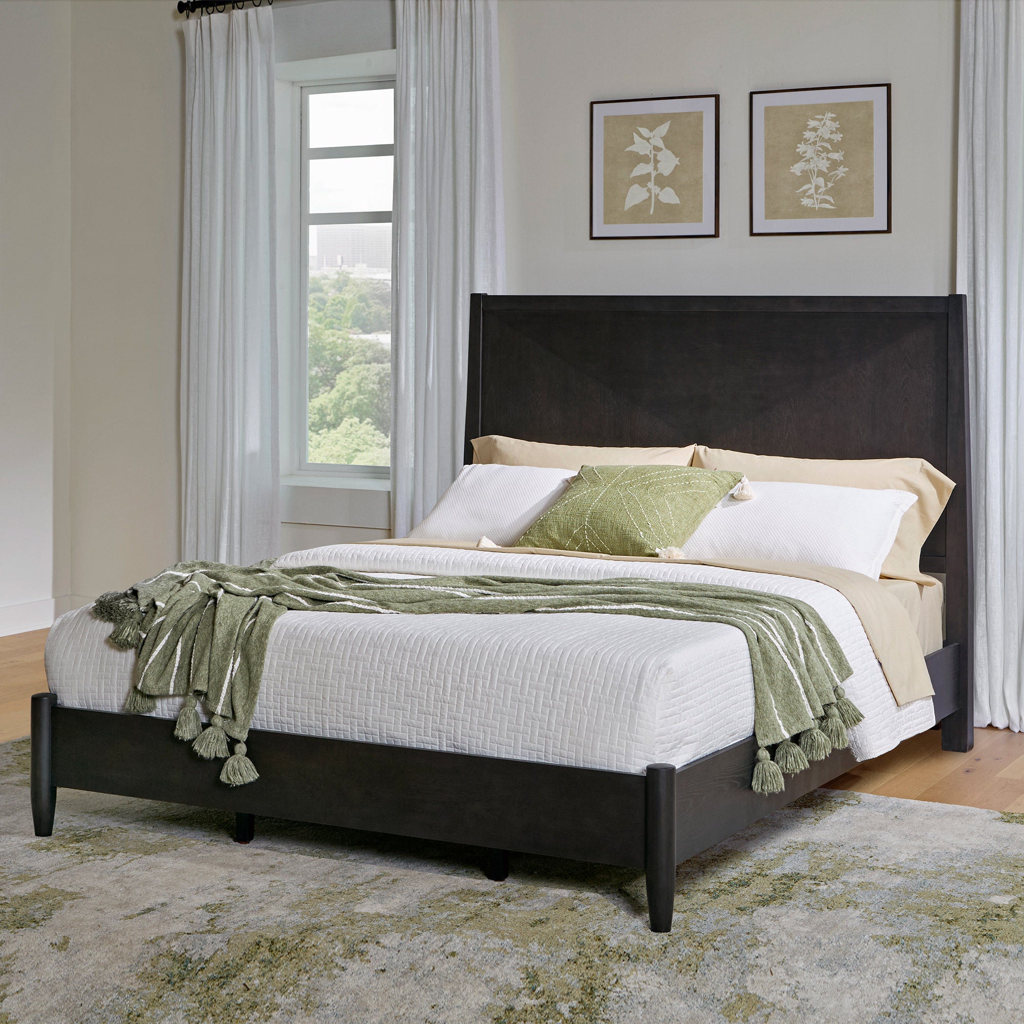 Redmond Panel Bed Frame, Charcoal Finish