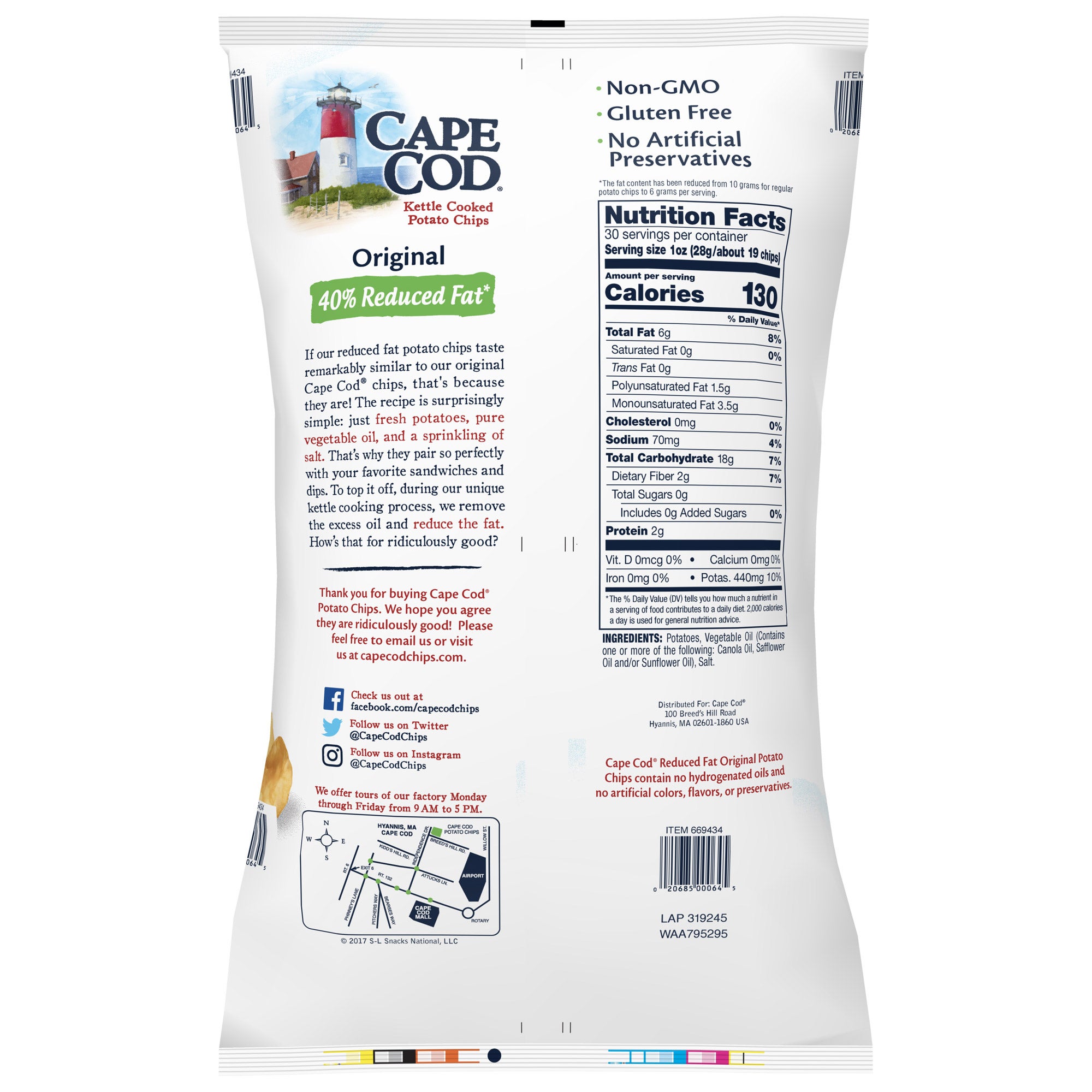 Cape Cod Kettle Cooked Potato Chips, 30 oz