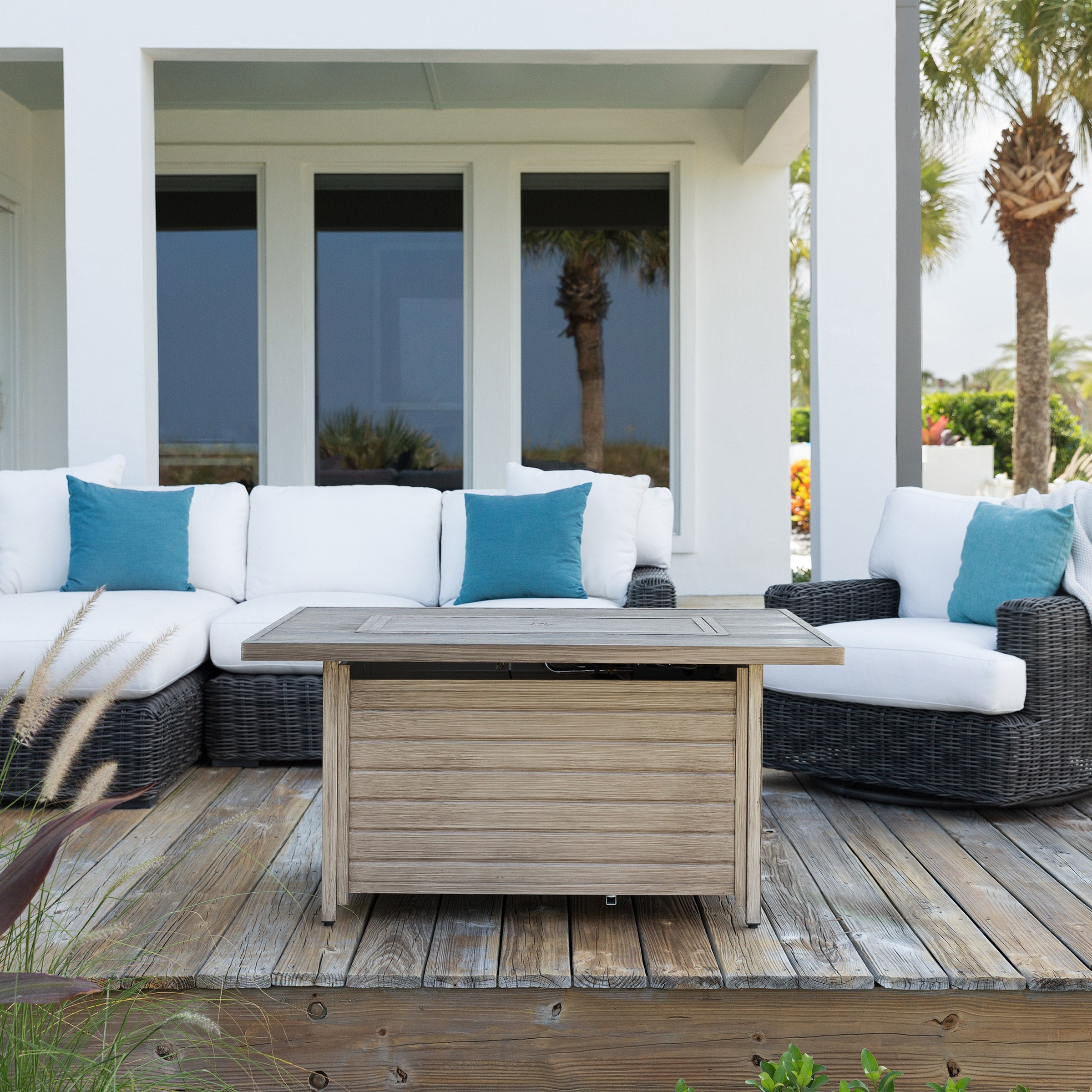 Sawyer Rectangular Aluminum Propane Gas Fire Pit