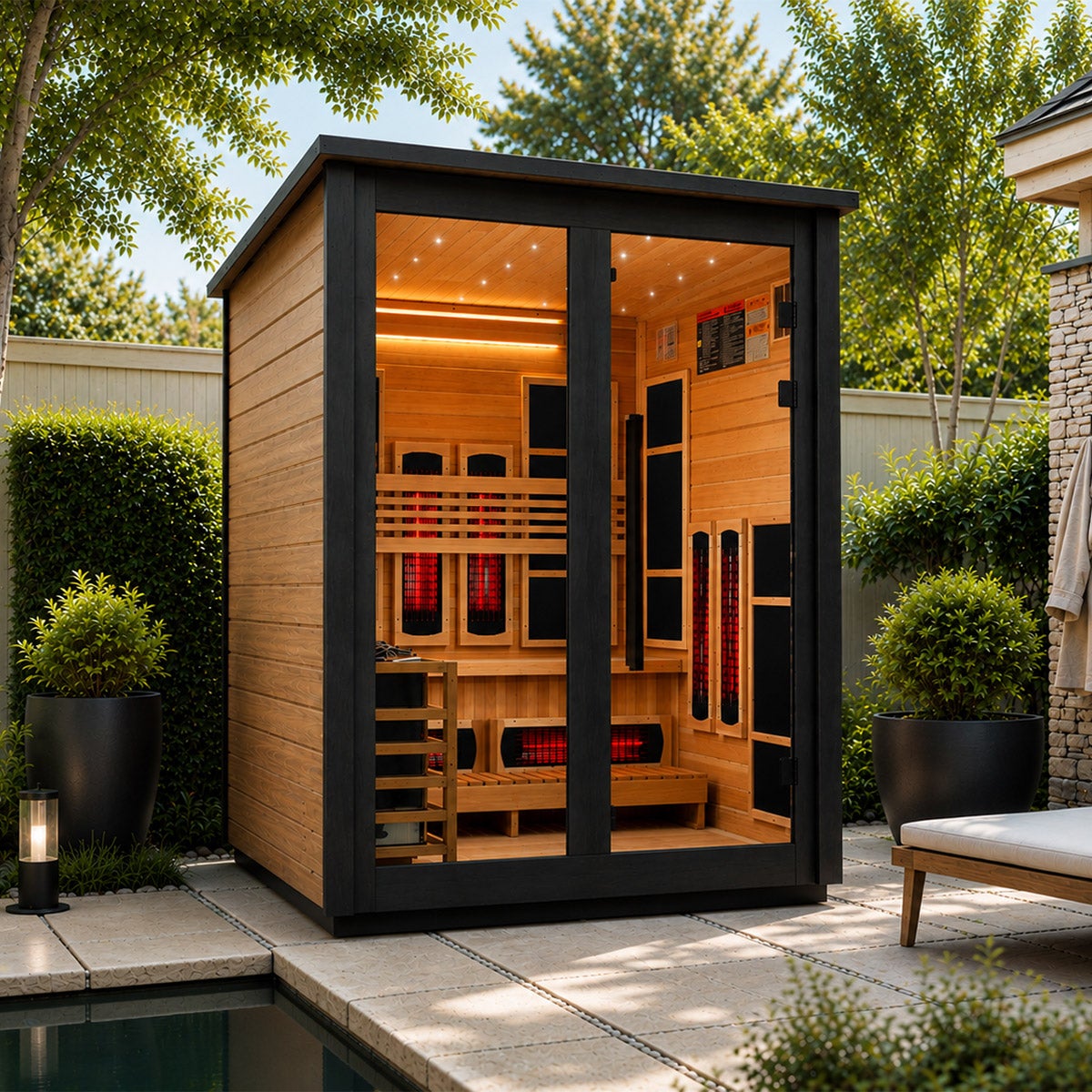 Dynamic Loviisa 3-person Full Spectrum Hybrid Outdoor Sauna