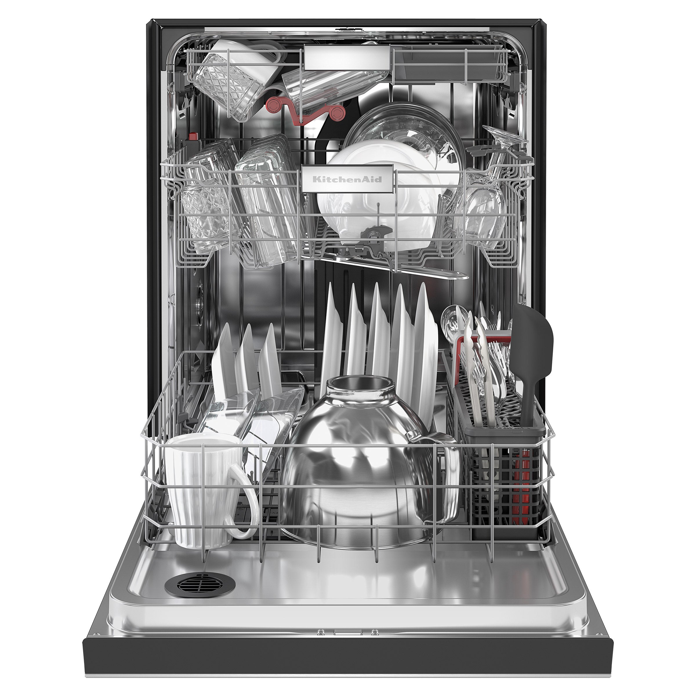 KitchenAid Front Control Dishwasher with FreeFlex Third Level Rack and ProWash Cycle