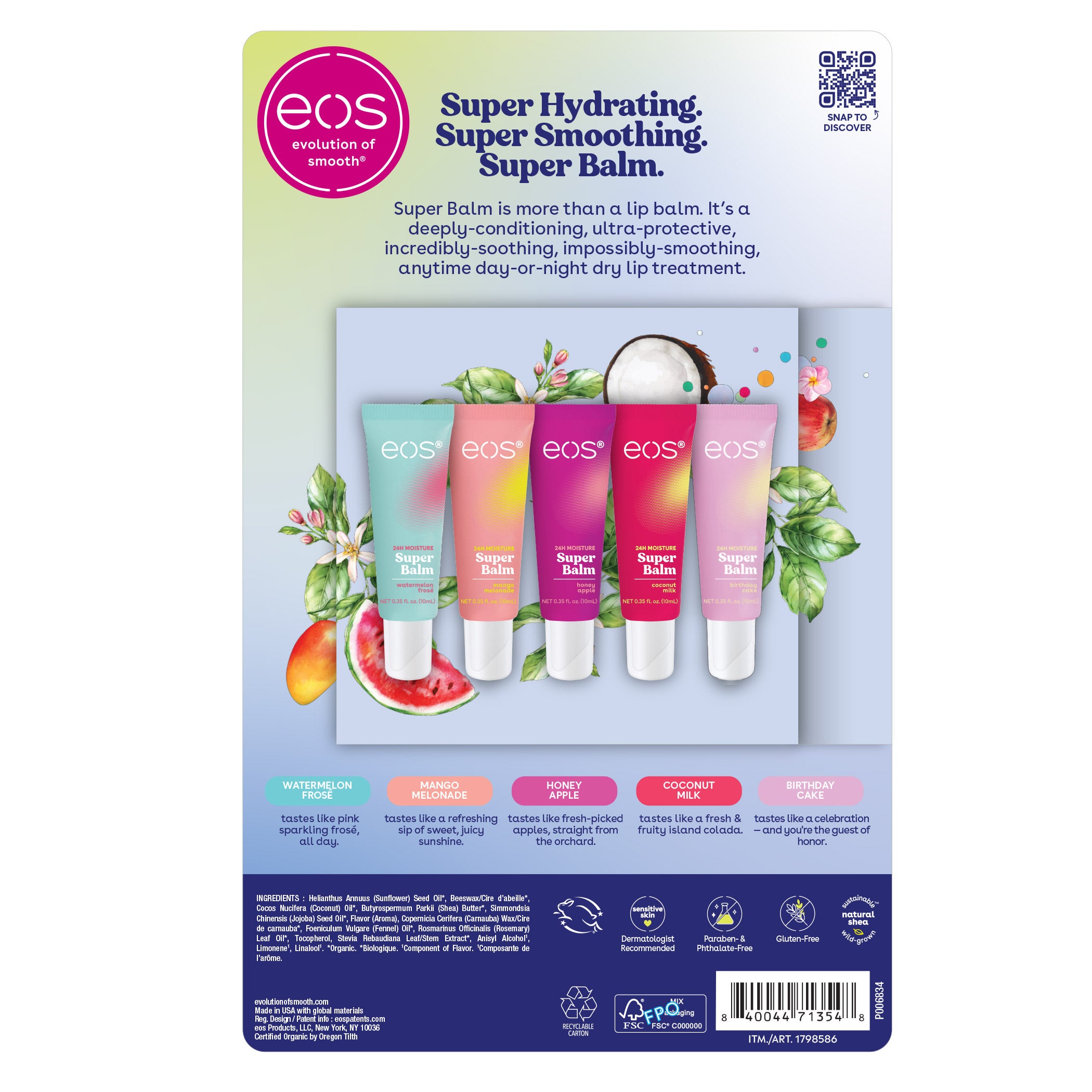 eos Super Balm 24 Hour Moisture, 5 Tubes