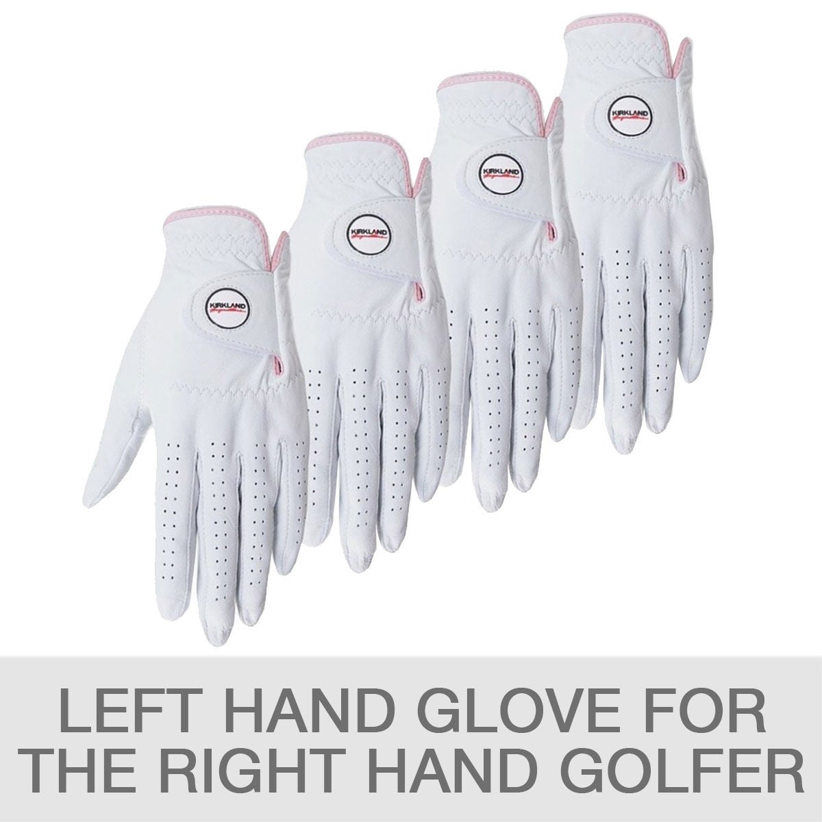 Kirkland Signature Women's Leather Golf Glove, 4-pack