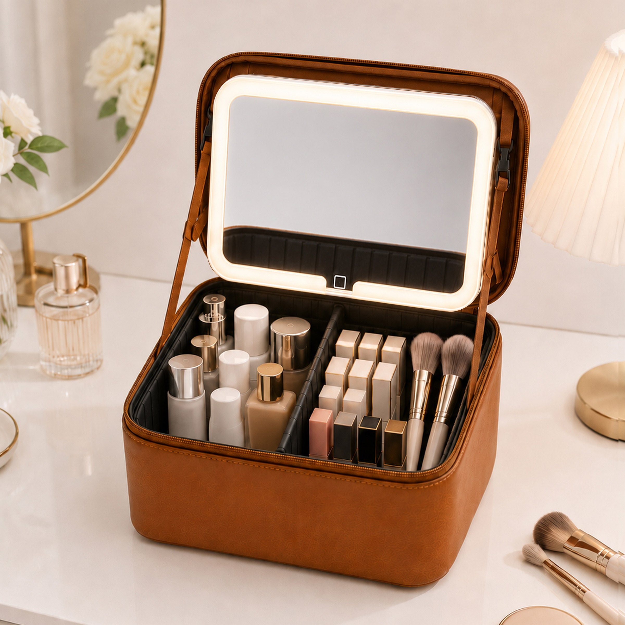 REALHER Lighted Makeup Case, with Removable Lighted Mirror