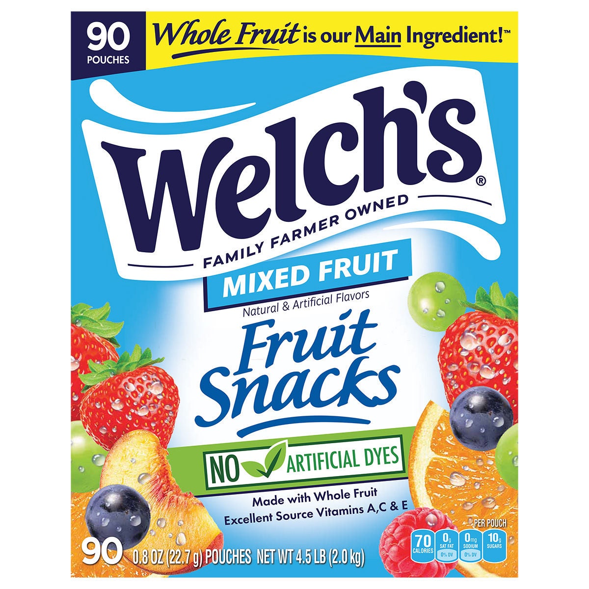 Welch's Fruit Snacks, .8 oz, 90-count