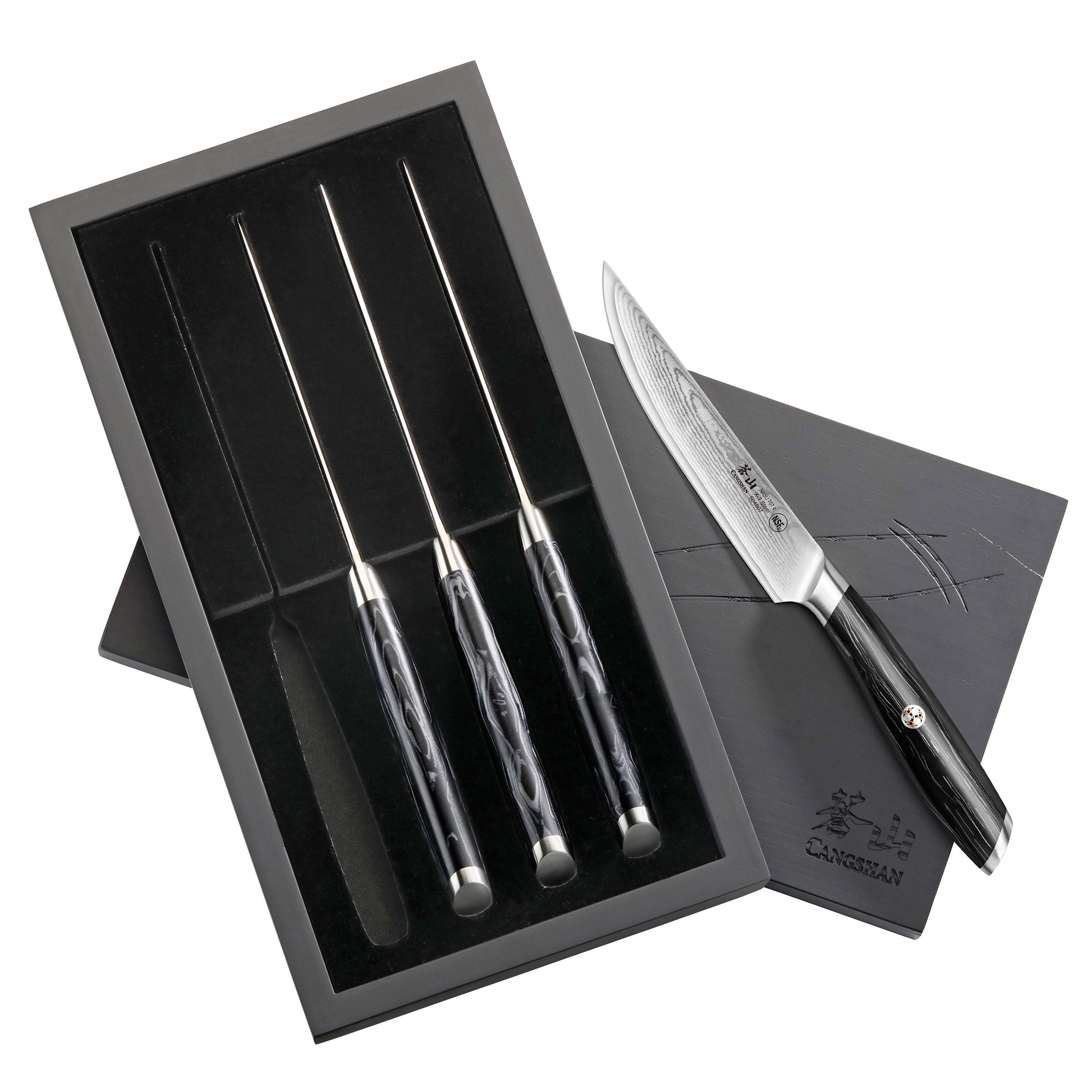 Cangshan NASU Series 4-piece Steak Knife Set with Wood Box