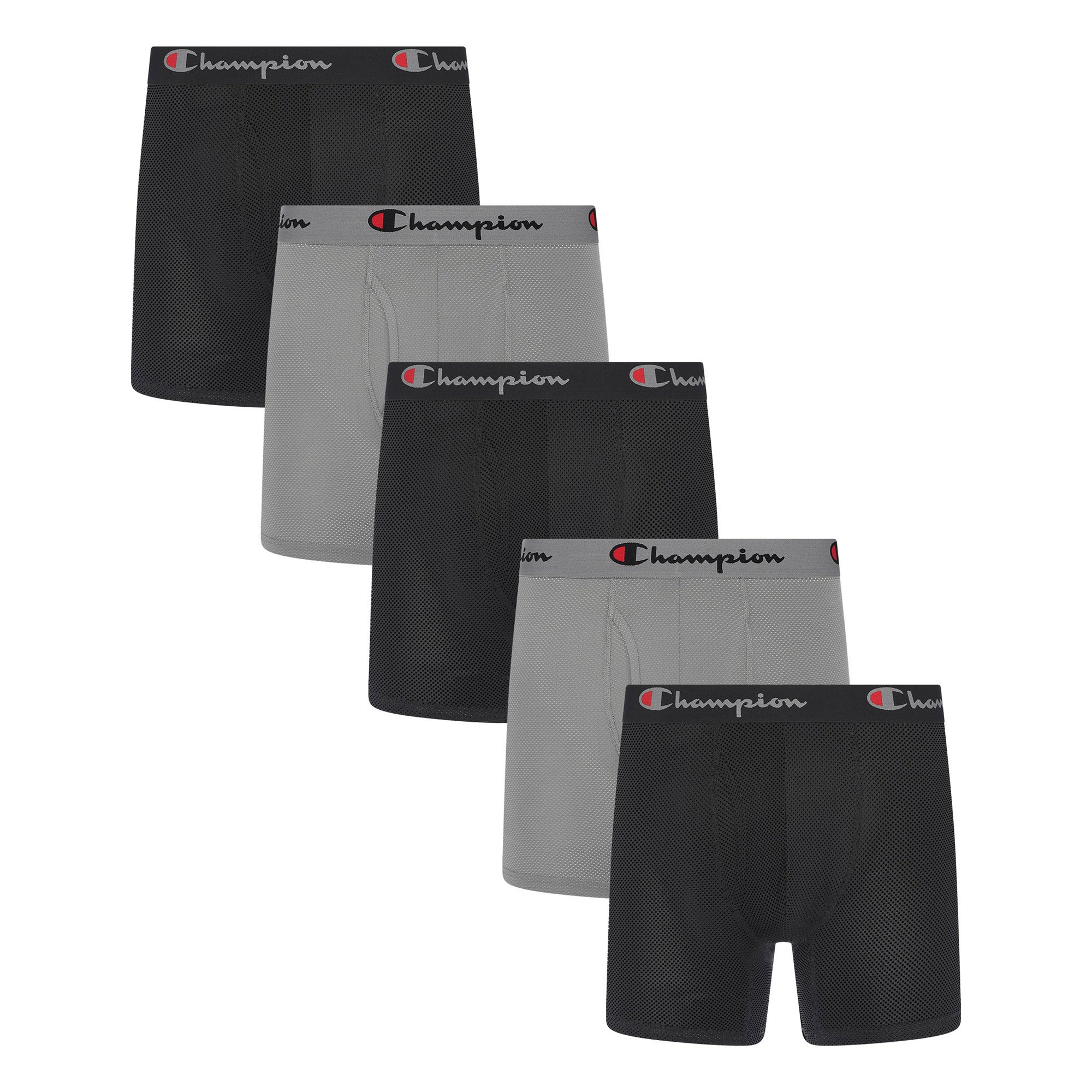 Champion Men's Performance Mesh Boxer Brief, 5-pack