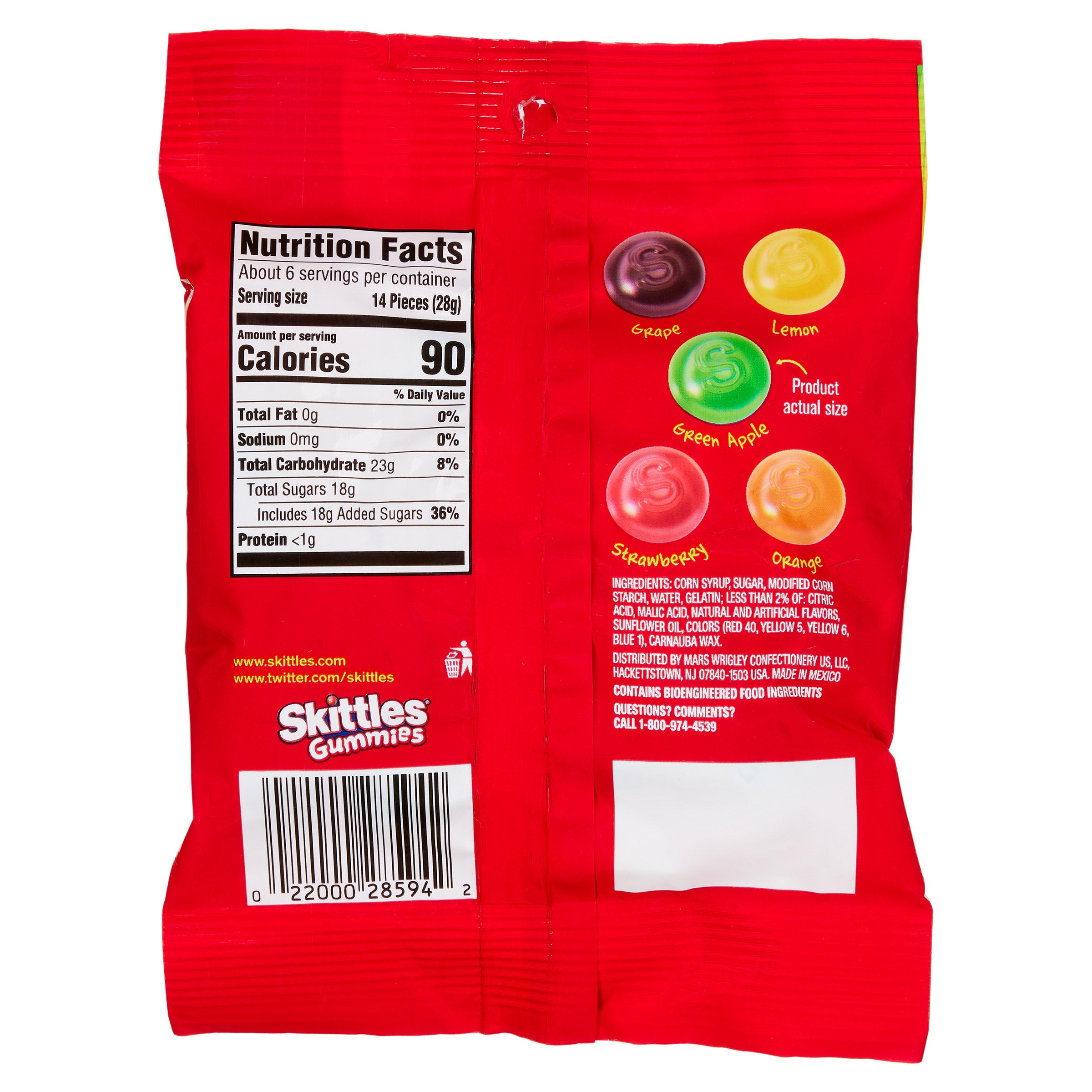 Skittles Gummies, Original, 5.8 oz Peg Bag, 12-count