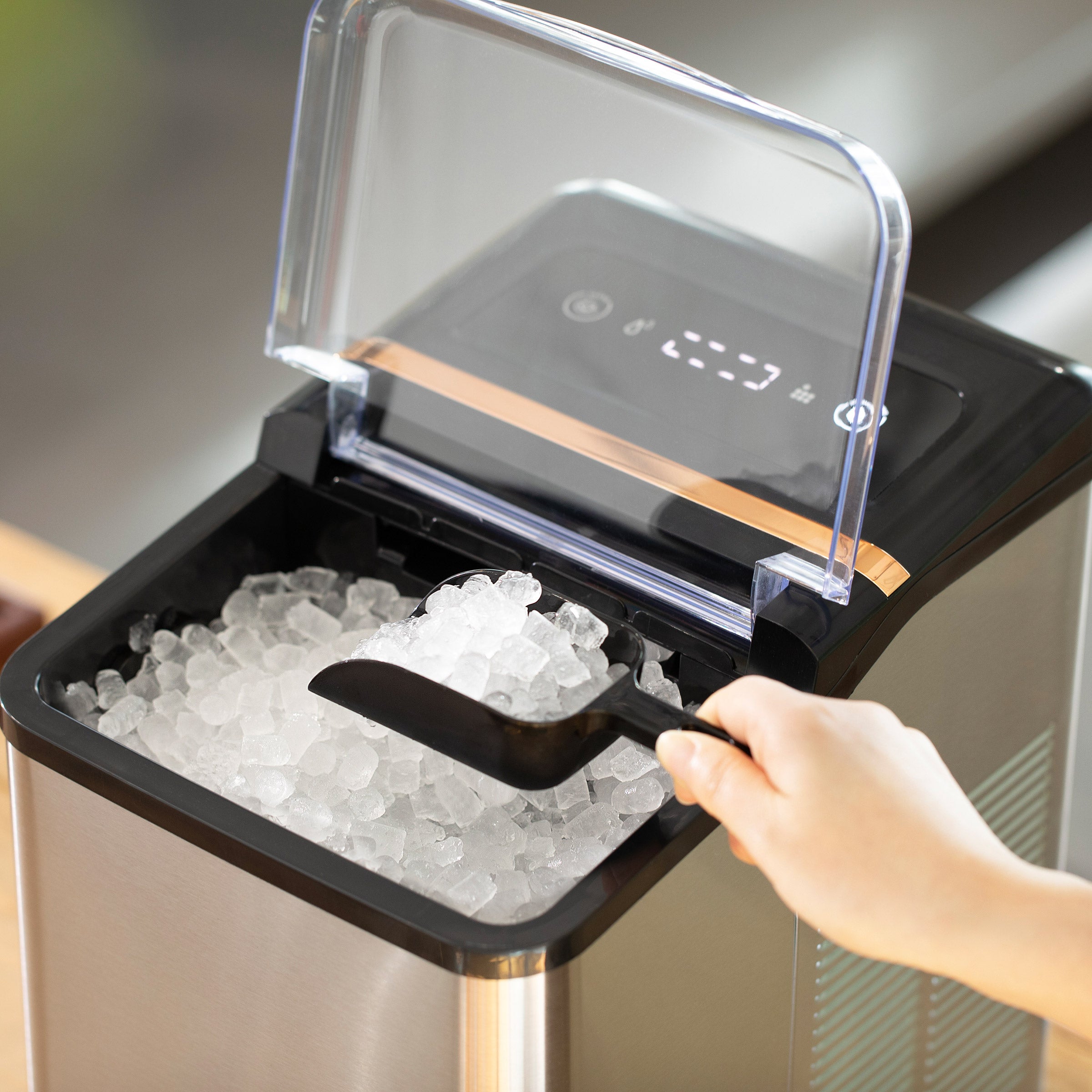 Newair Countertop Nugget Ice Maker, 30 lbs, Stainless Steel