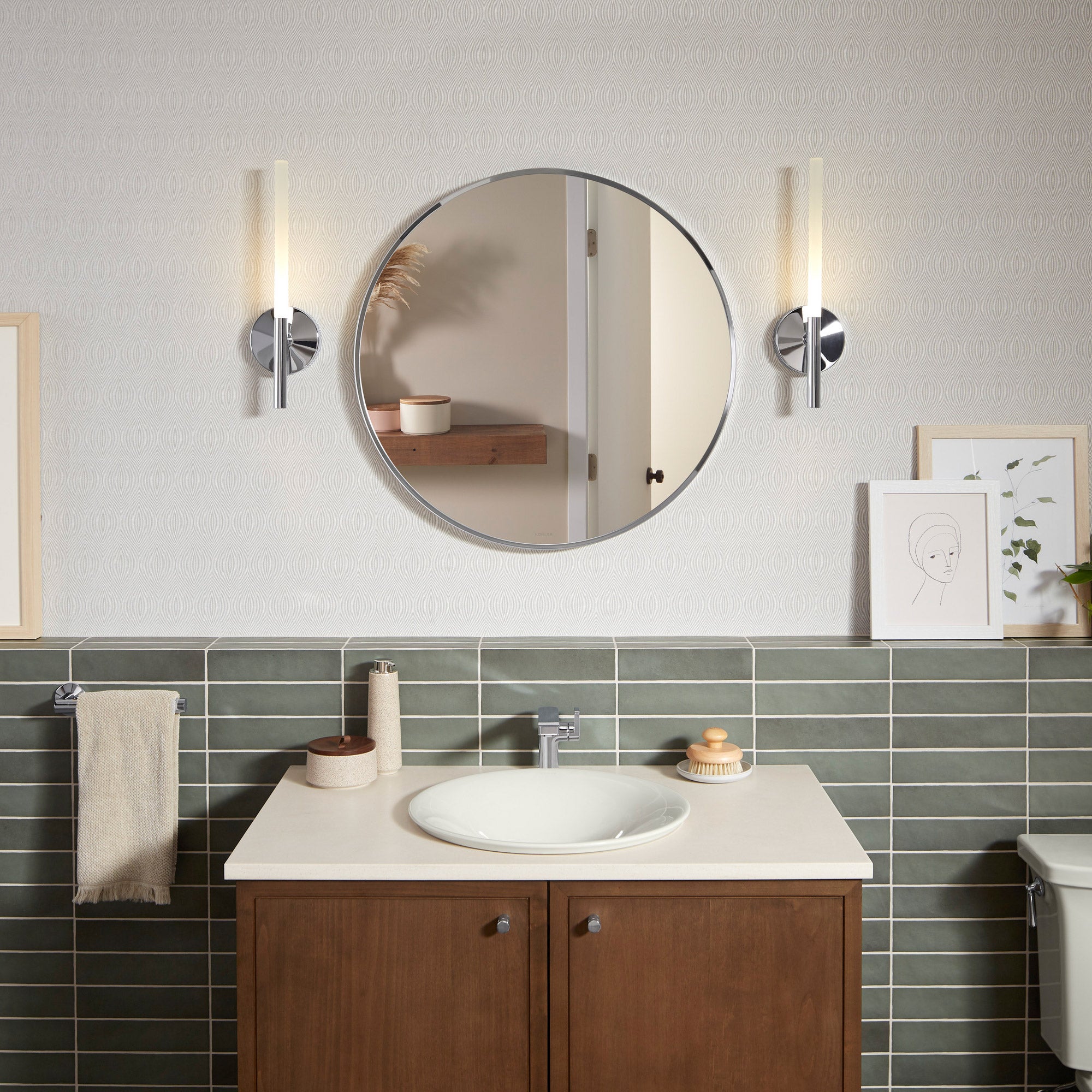 Kohler Orime 28" Round Framed Mirror