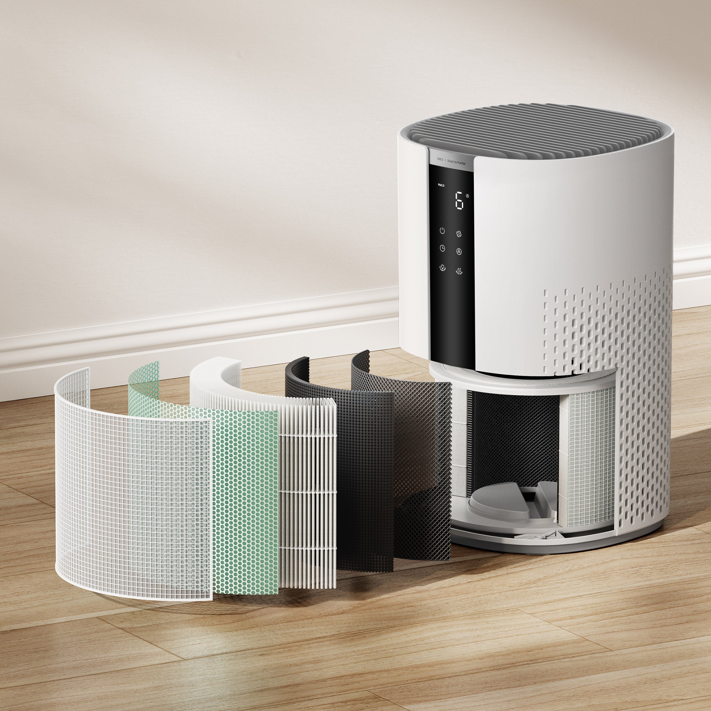 DREO Smart Large Room Air Purifier with Additional 3-Stage True HEPA Filter
