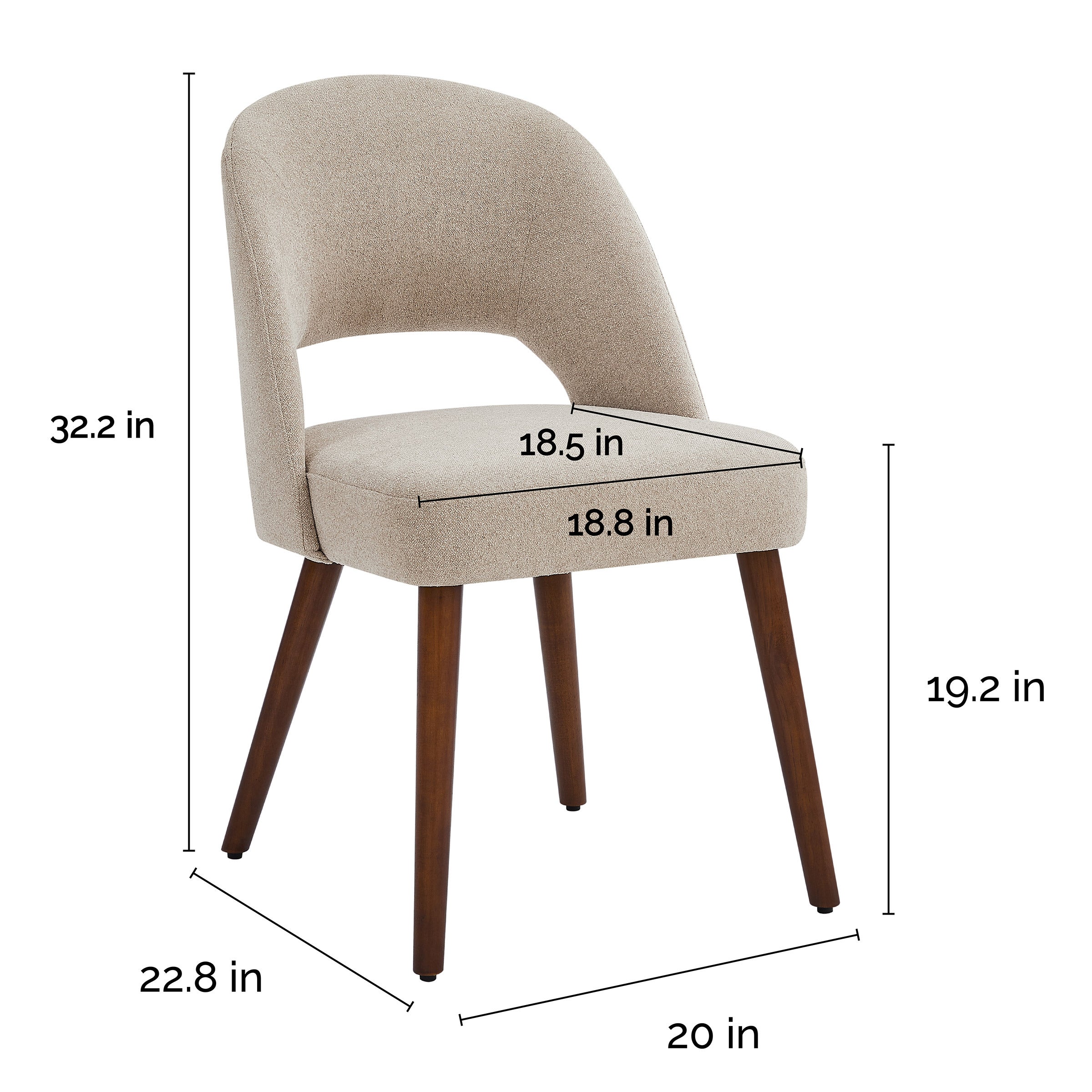 Lilah Dining Chair in Tan, Set of 2