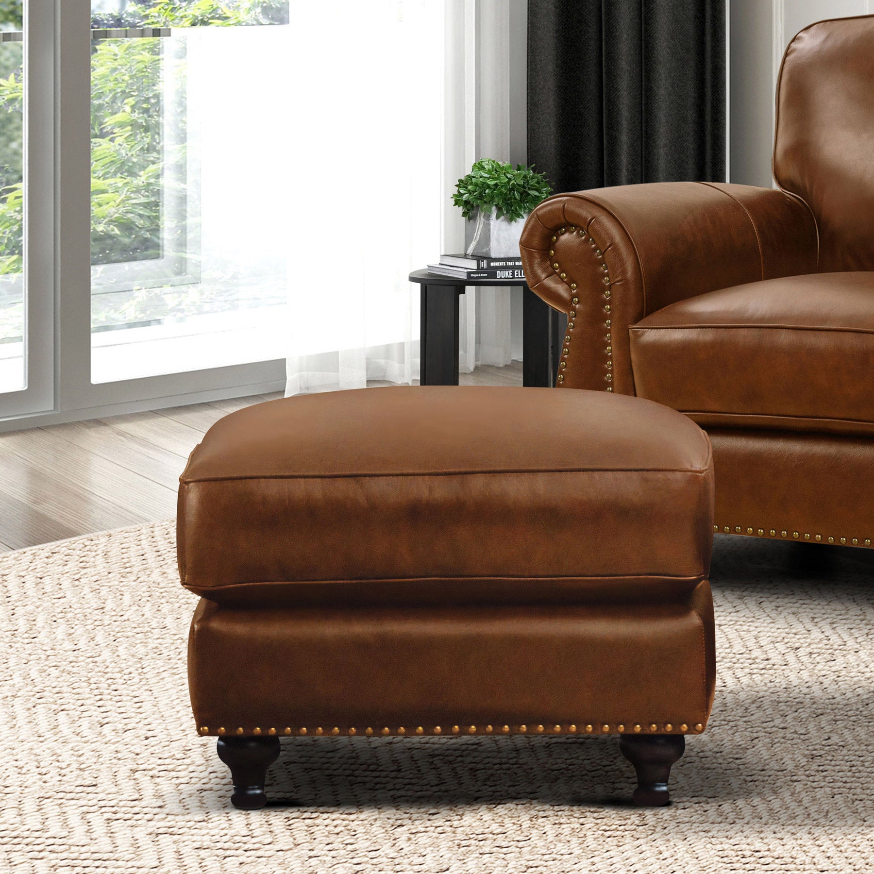 Mortara Leather Ottoman