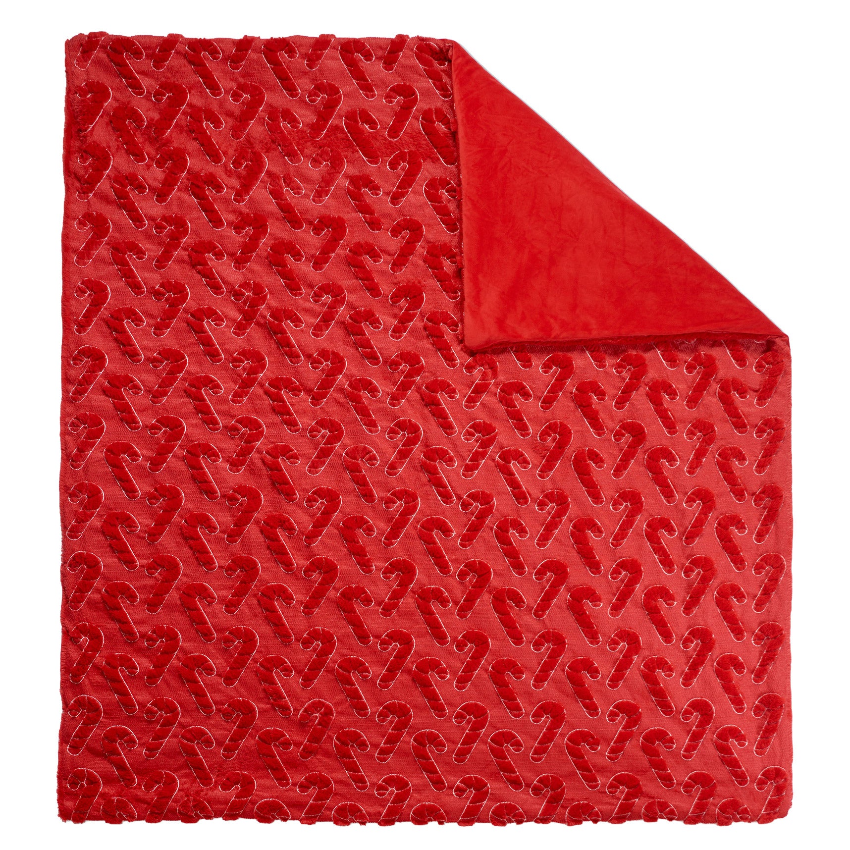 Holiday Embroidered Faux Fur Throw
