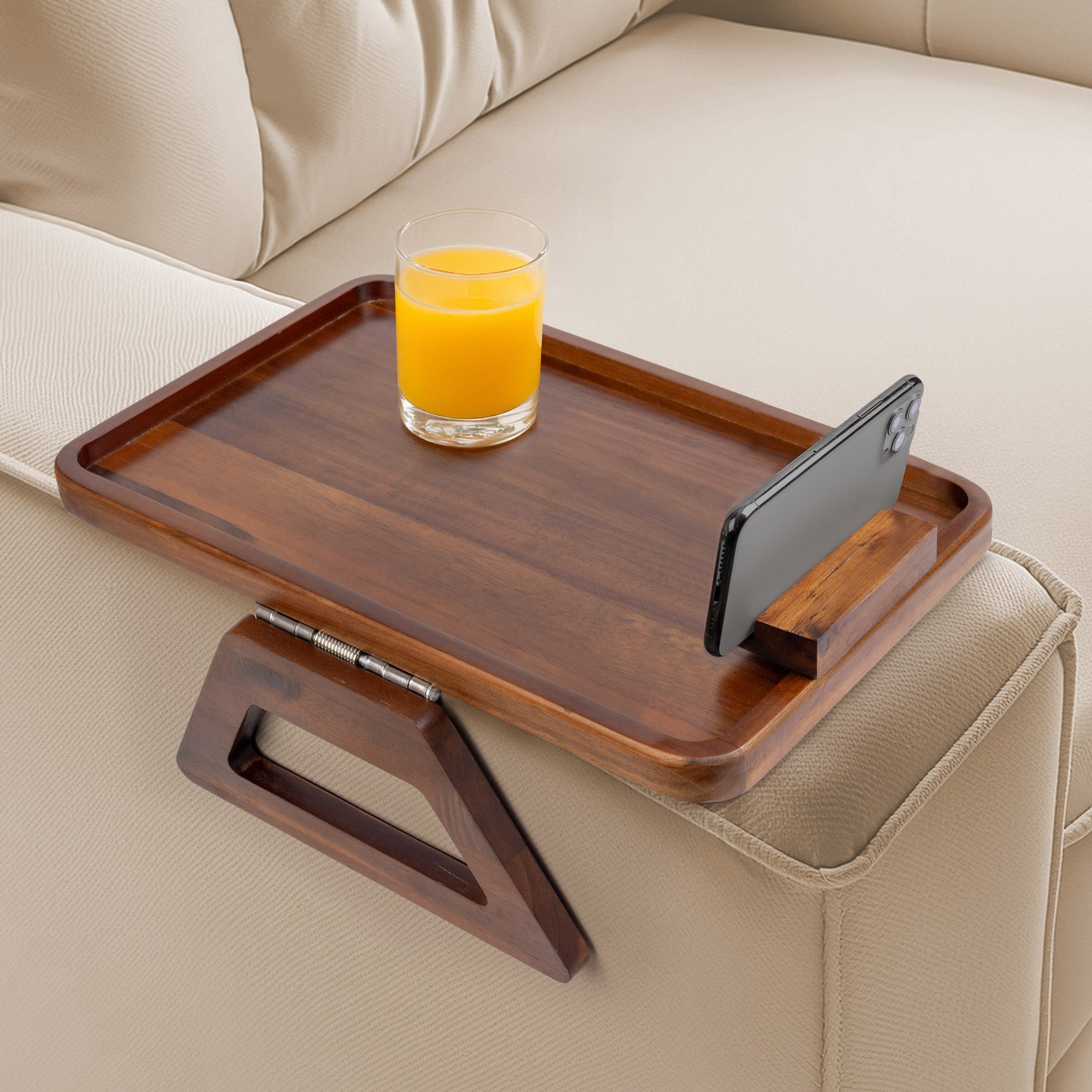 Smart Design Acacia Armrest Tray