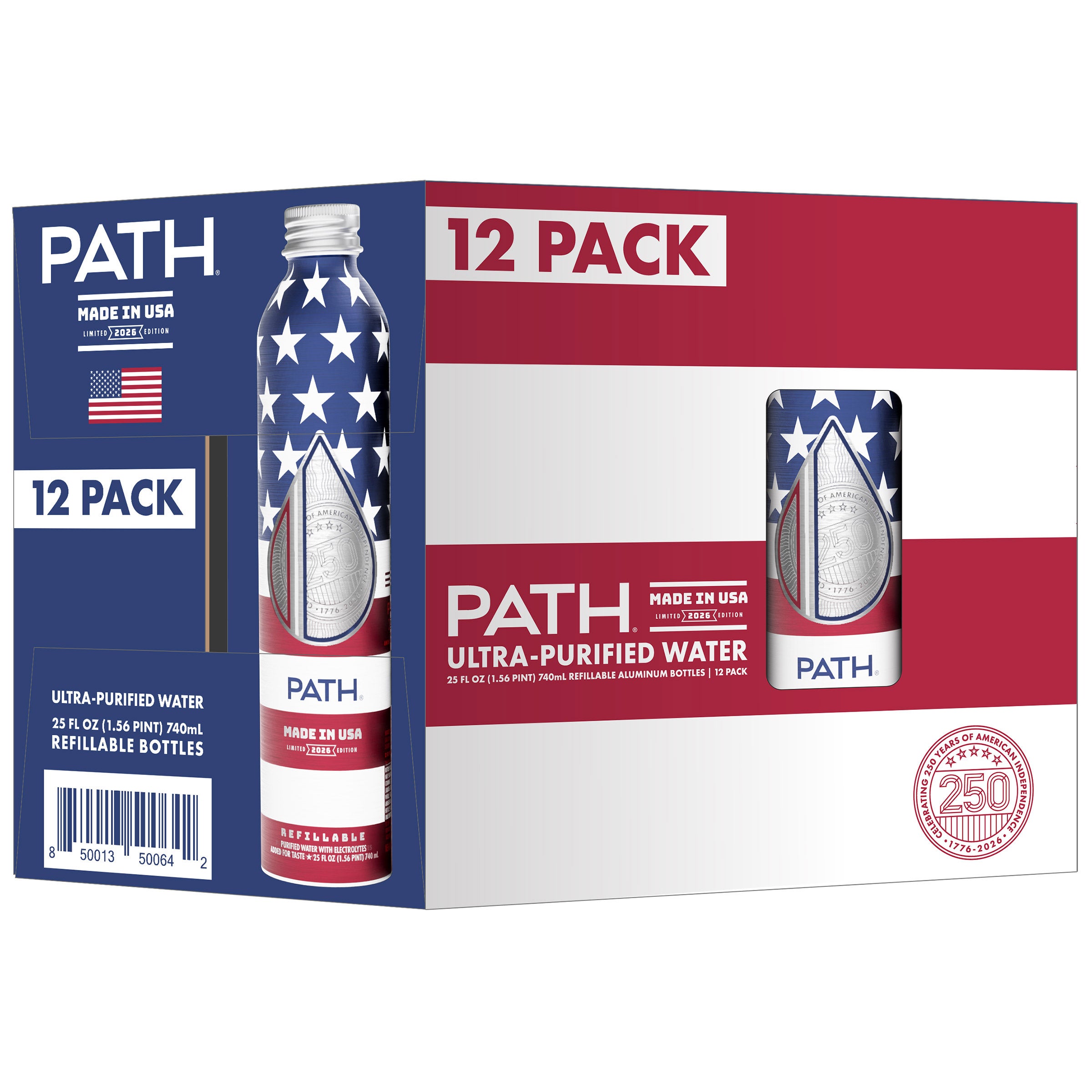 PATH Ultra-Purified Water, 25 fl oz, 12-count