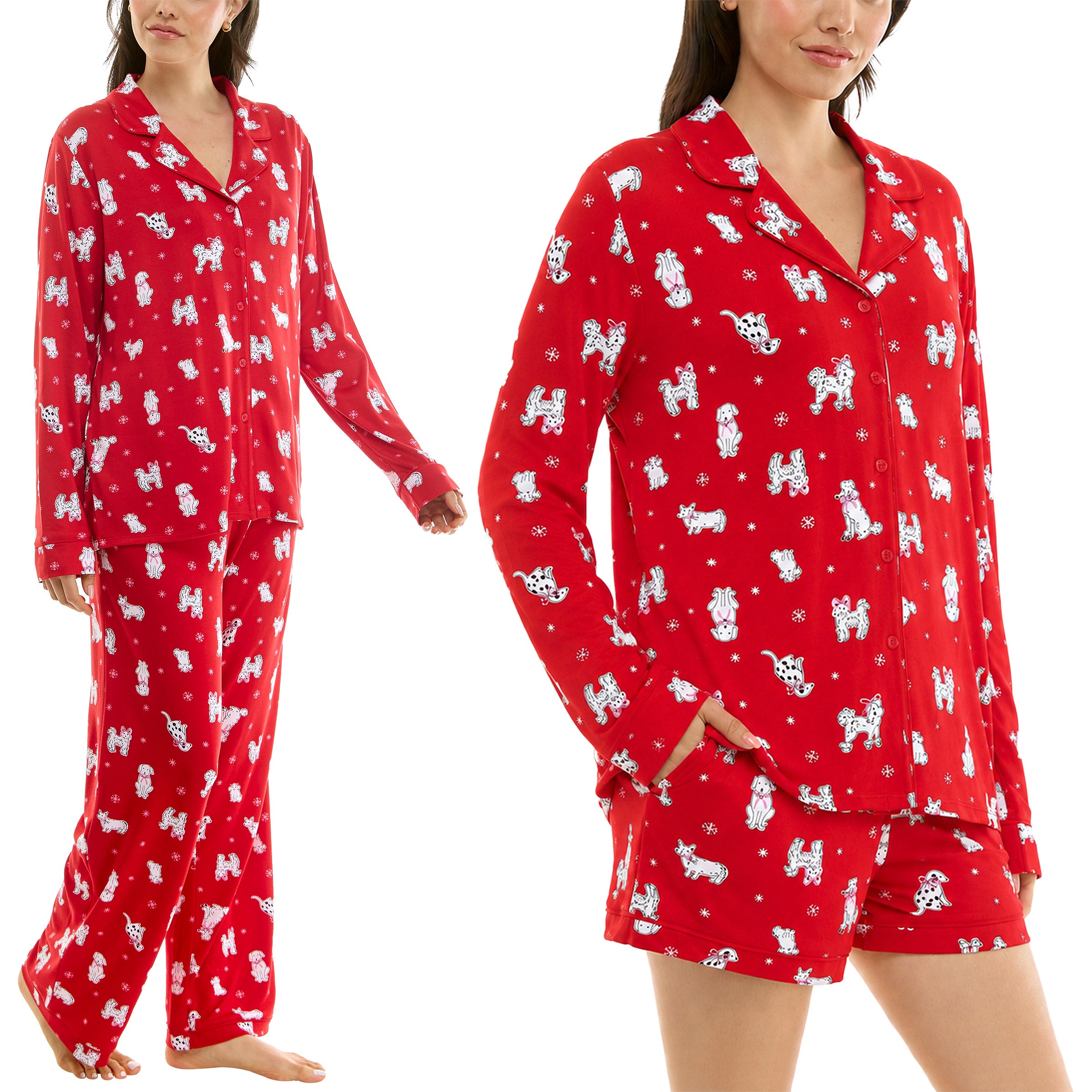 Jaclyn Women's Holiday 3-piece Notch Collar PJ Set