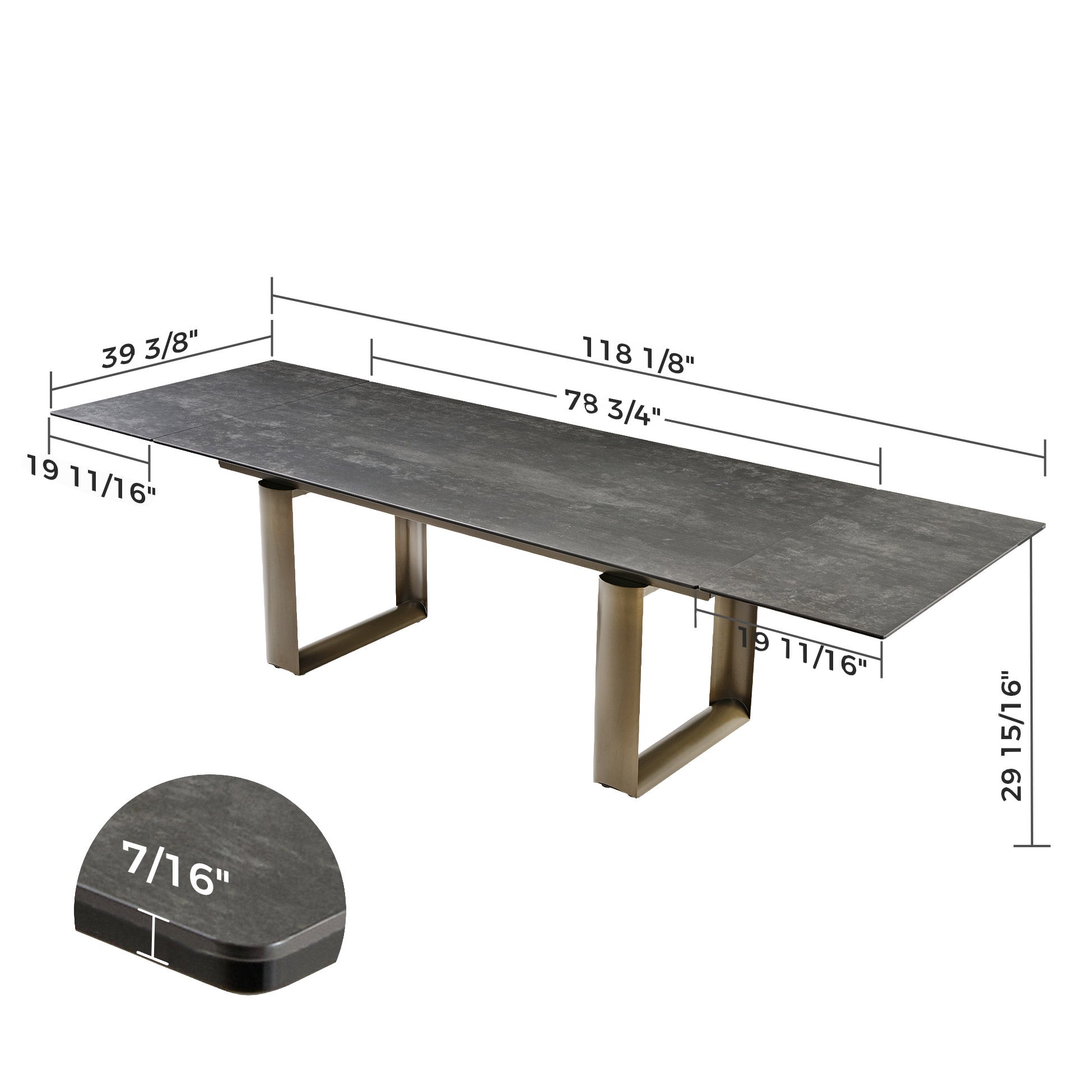 Eureka Ergonomics Savoy 78"-118" Extendable Dining Table