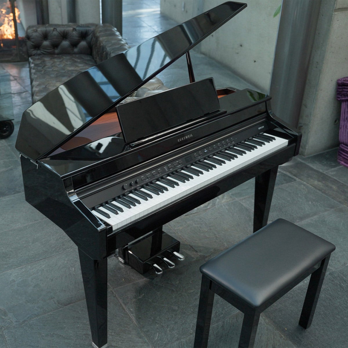 Kurzweil CUP G1W Mini-Grand Digital Piano Bundle